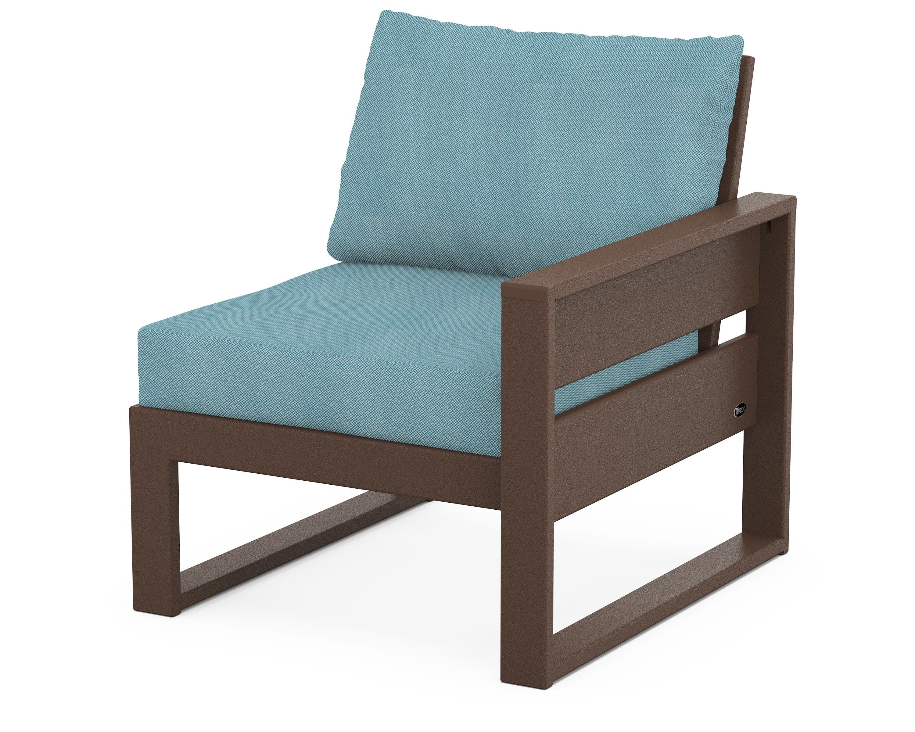 Eastport Modular Right Arm Chair in Vintage Lantern / Lattice Sky Blue
