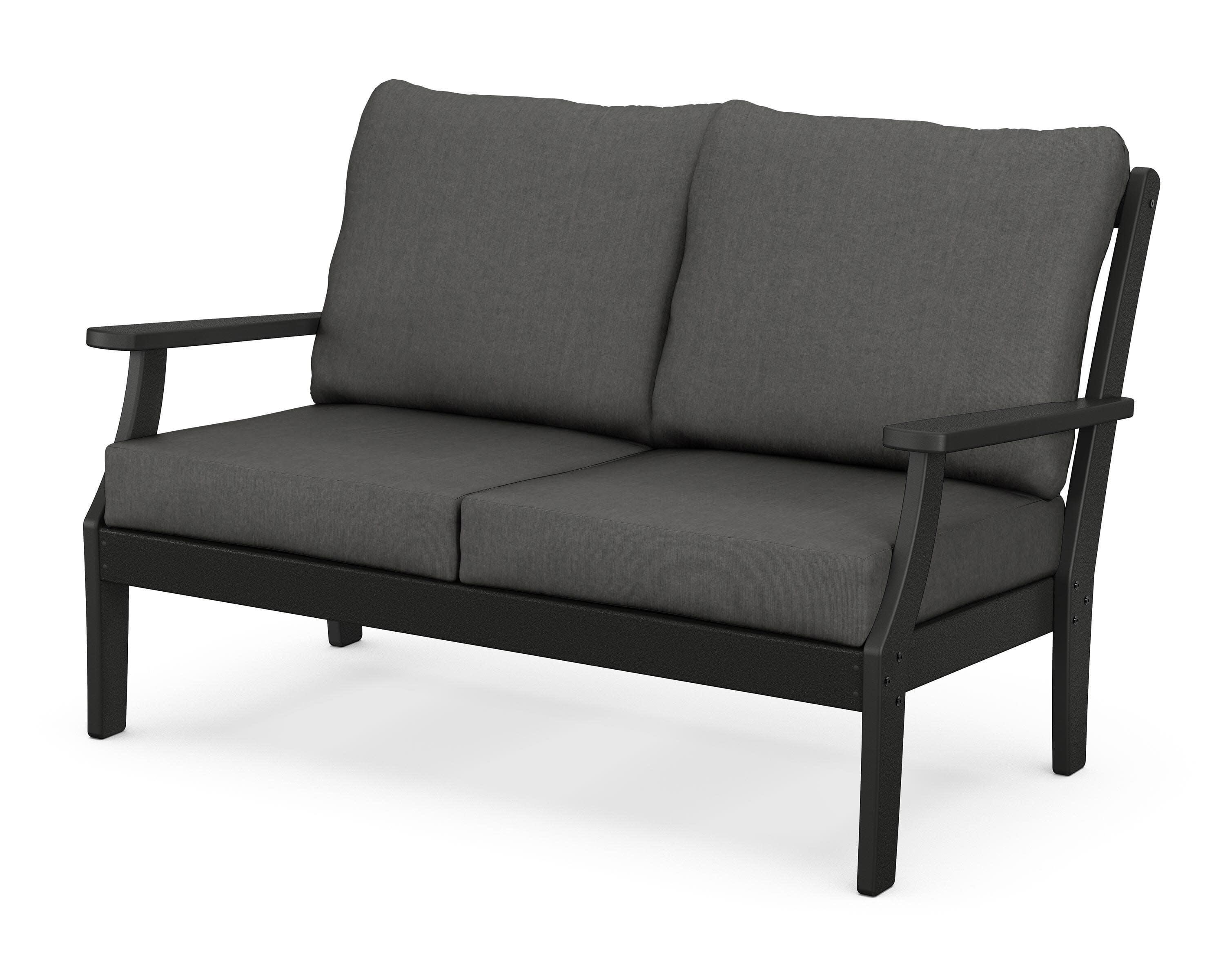 Yacht Club Deep Seating Loveseat in Charcoal Black / Spectrum Carbon