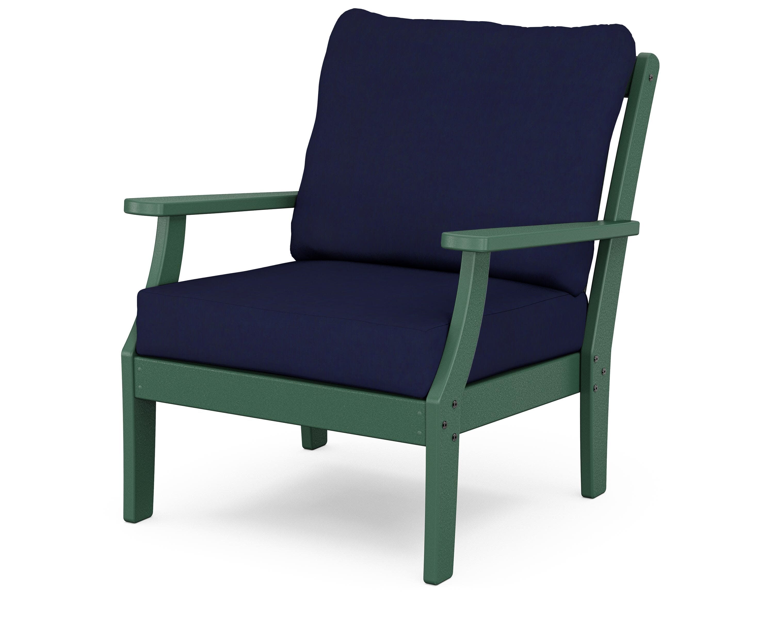 Yacht Club Deep Seating Chair in Rainforest Canopy / Navy