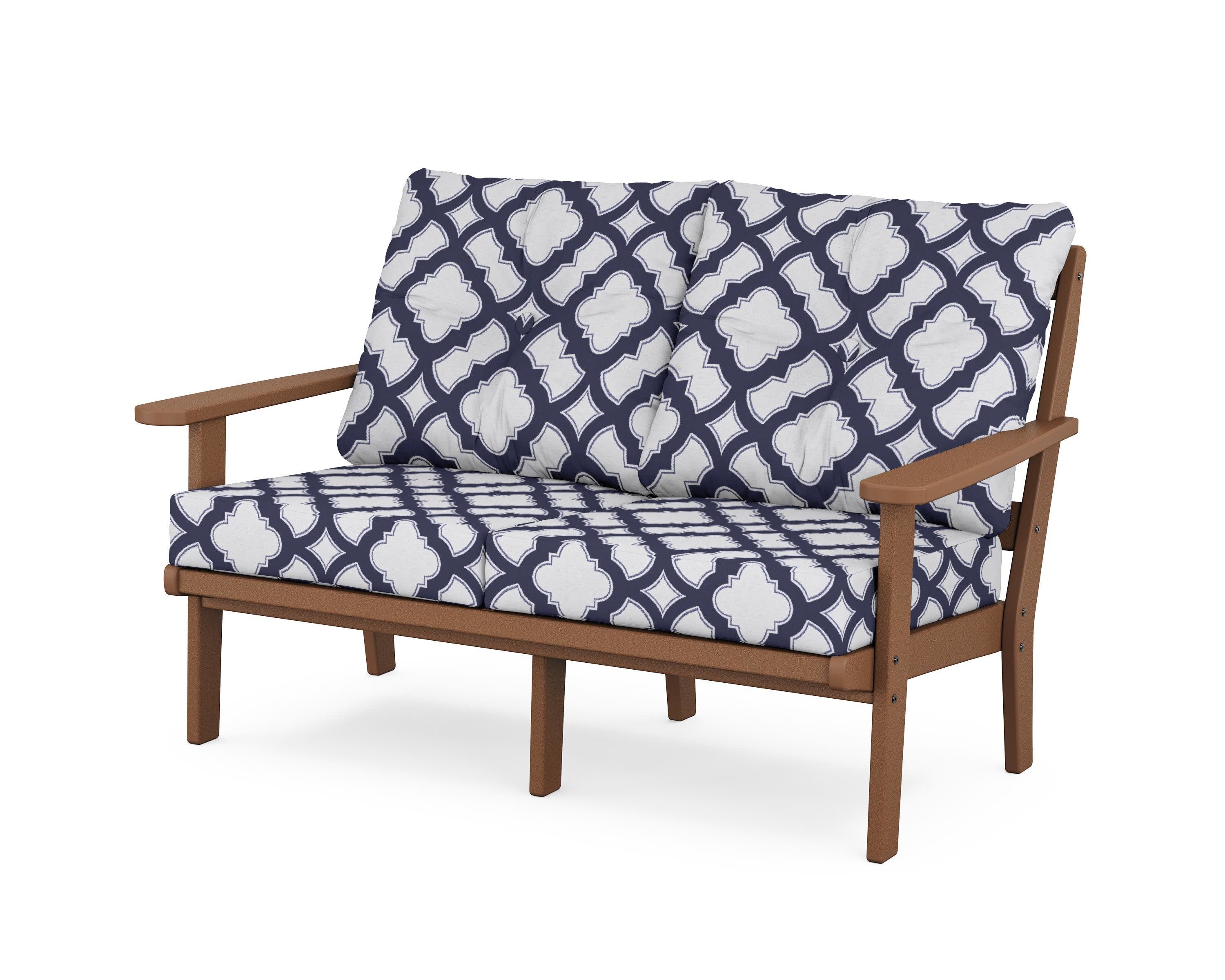 Cape Cod Deep Seating Loveseat in Tree House / Trellis Navy