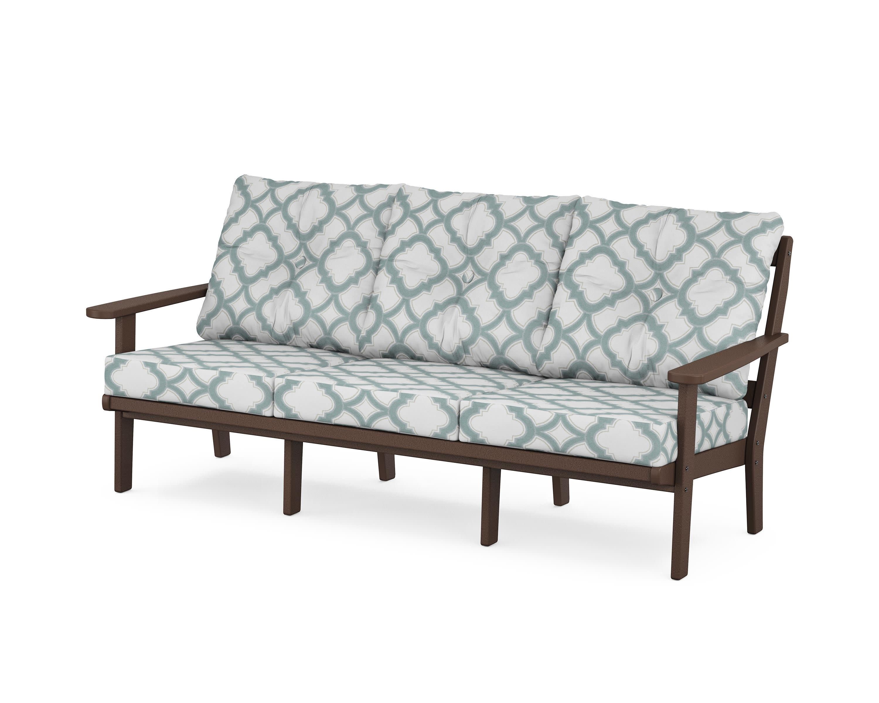 Cape Cod Deep Seating Sofa in Vintage Lantern / Trellis Glacier Spa