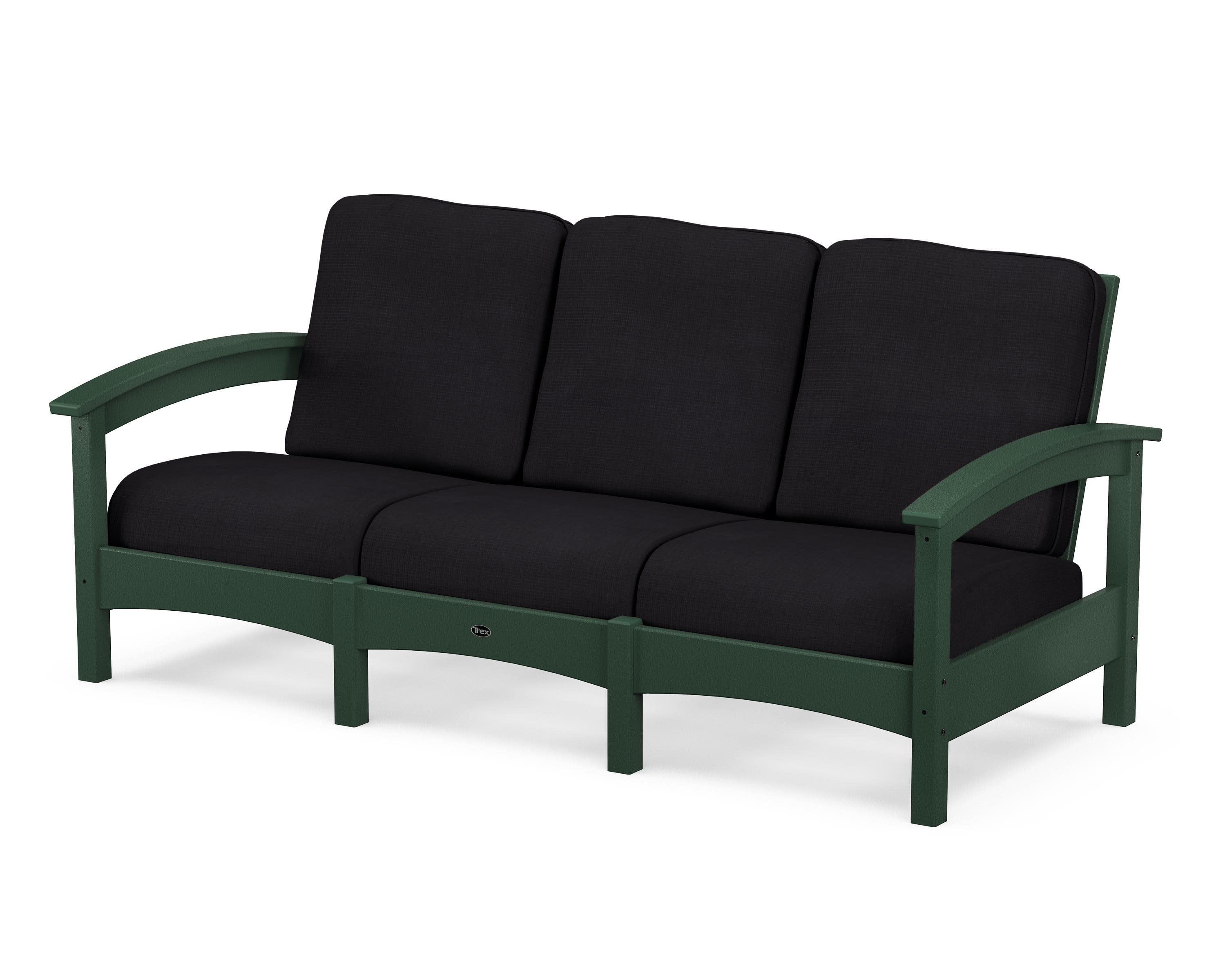 Rockport Club Sofa in Rainforest Canopy / Midnight Linen