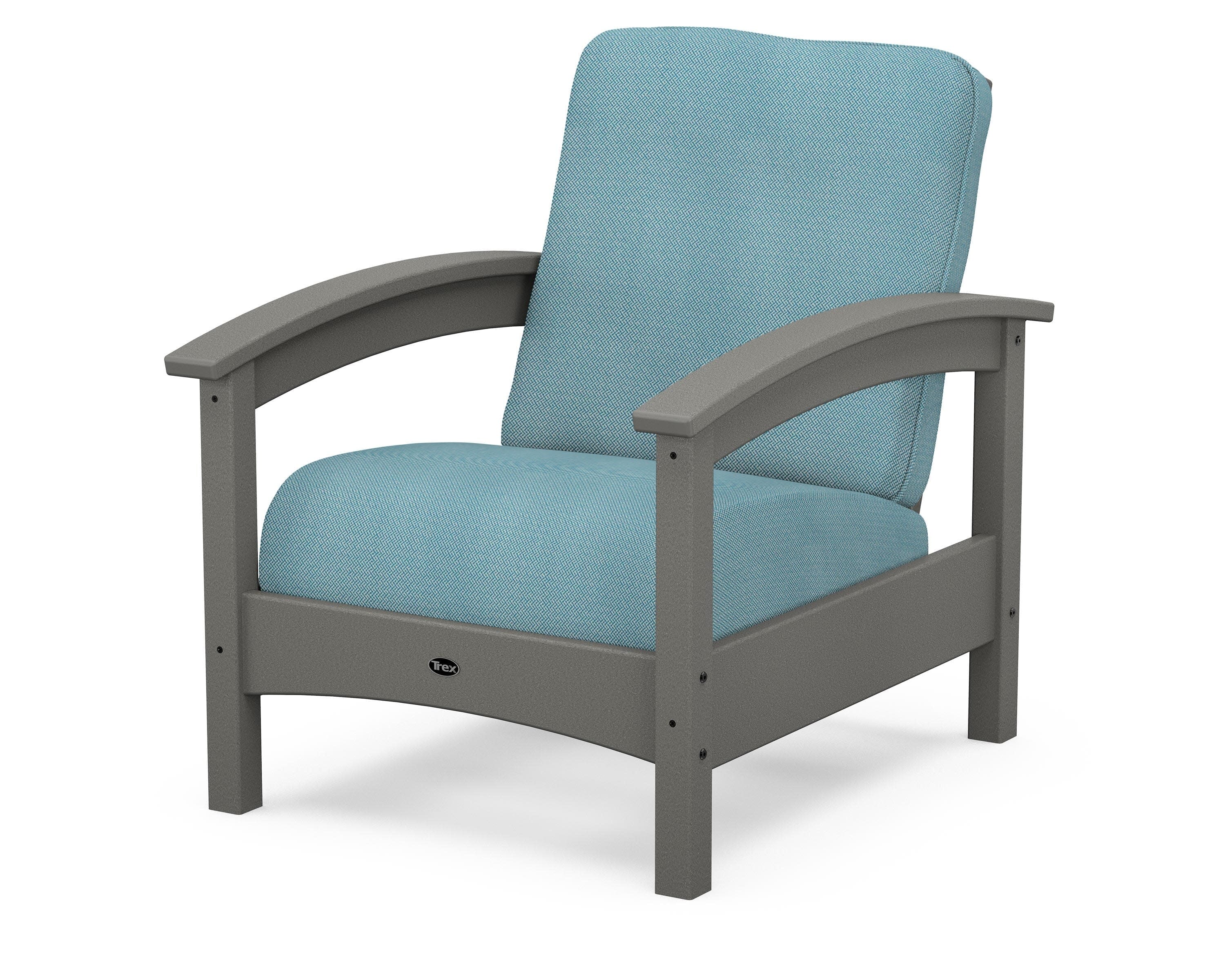 Rockport Club Chair in Stepping Stone / Lattice Sky Blue