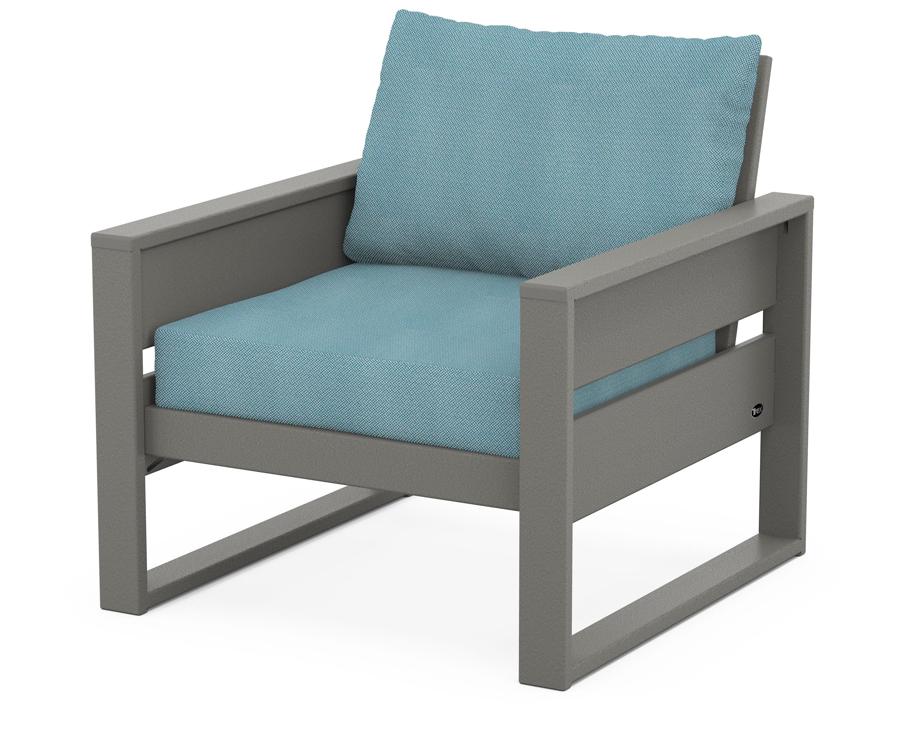 Eastport Club Chair in Stepping Stone / Lattice Sky Blue