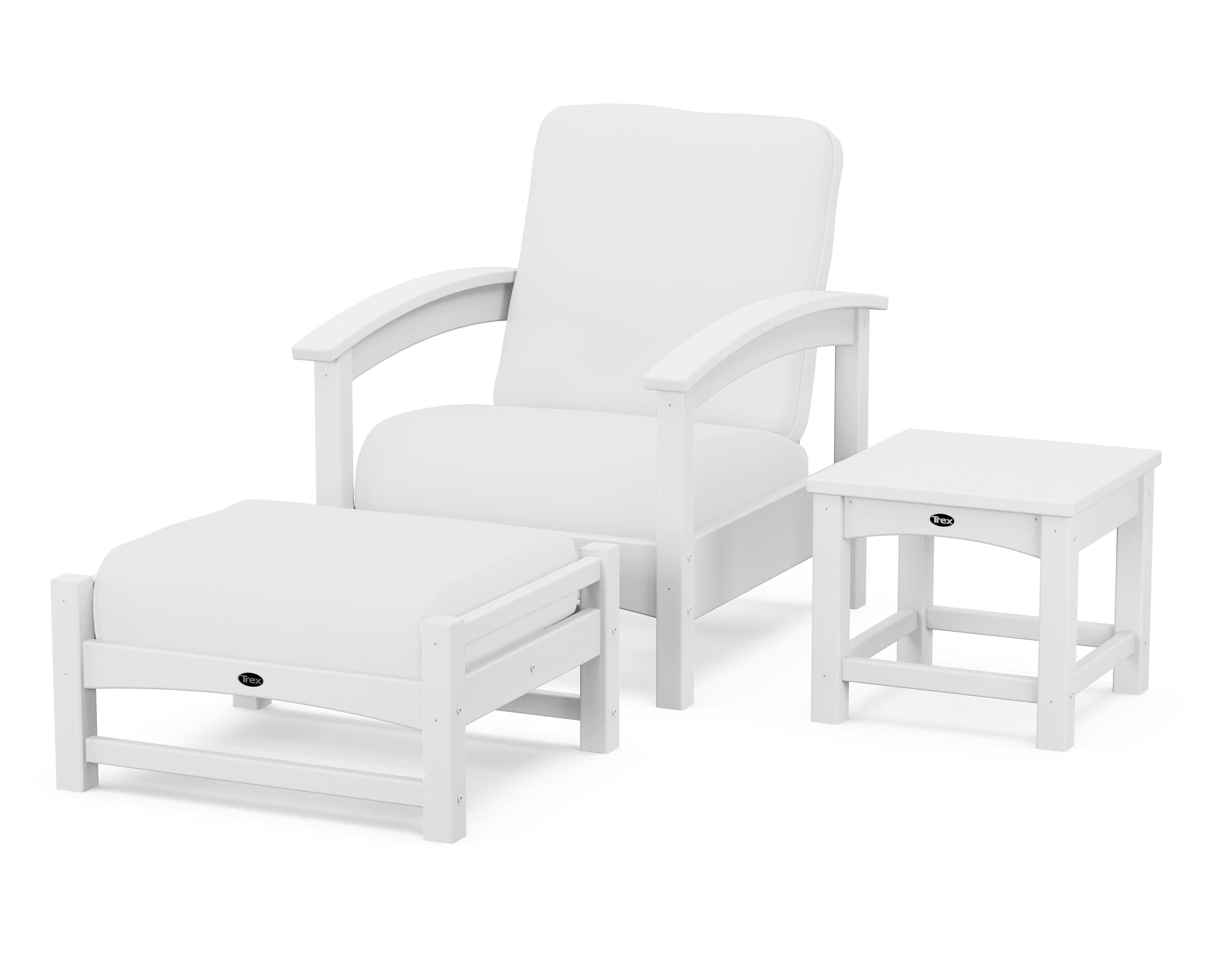 Rockport 3-Piece Deep Seating Set in Classic White / Natural