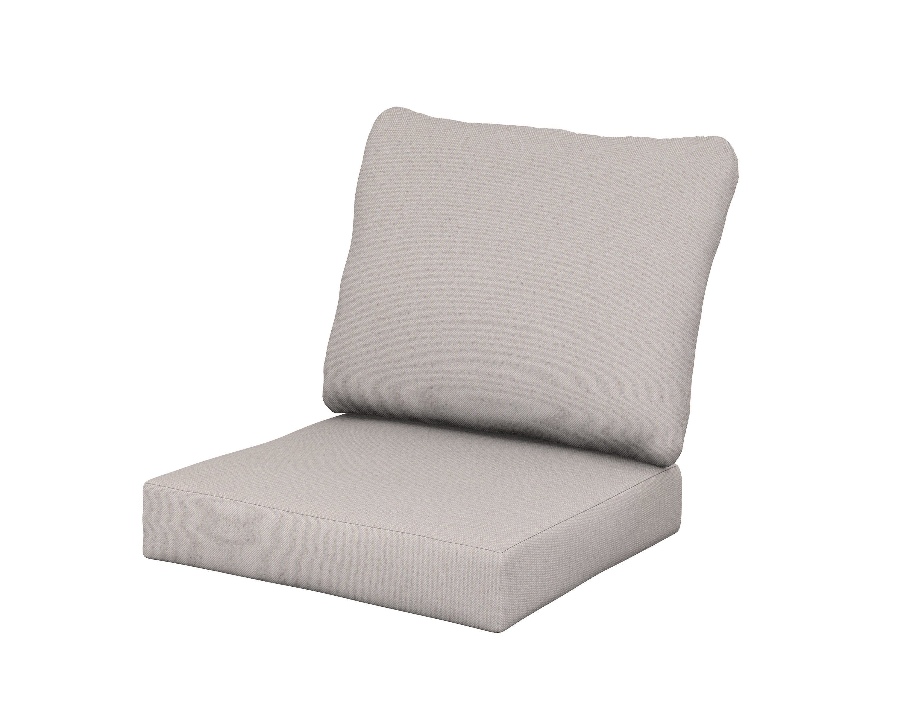 Baffle Seat/Back Cushion in Dune Burlap