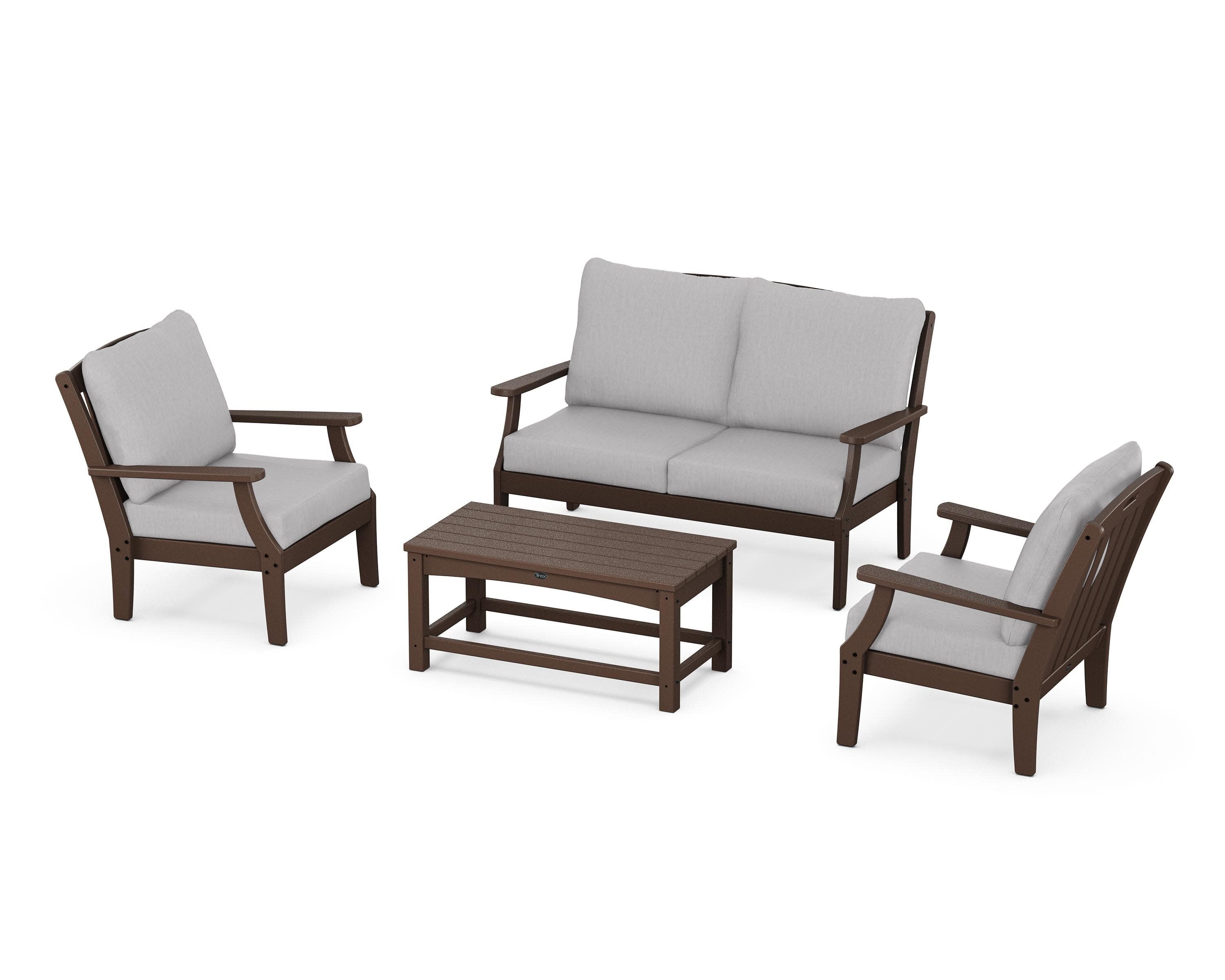 Yacht Club 4-Piece Deep Seating Chair Set in Vintage Lantern / Granite