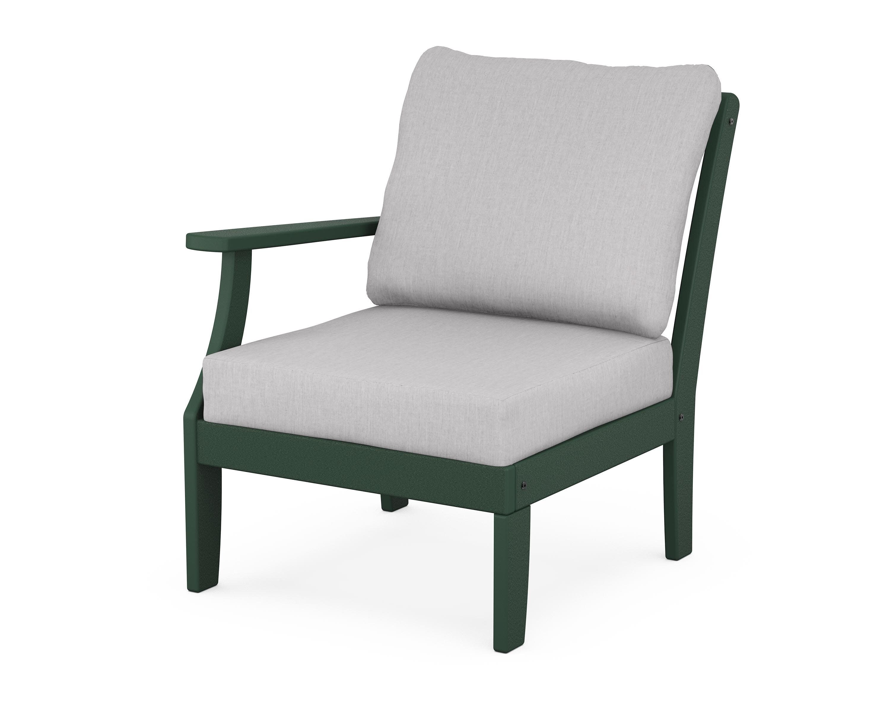 Yacht Club Modular Left Arm Chair in Rainforest Canopy / Granite
