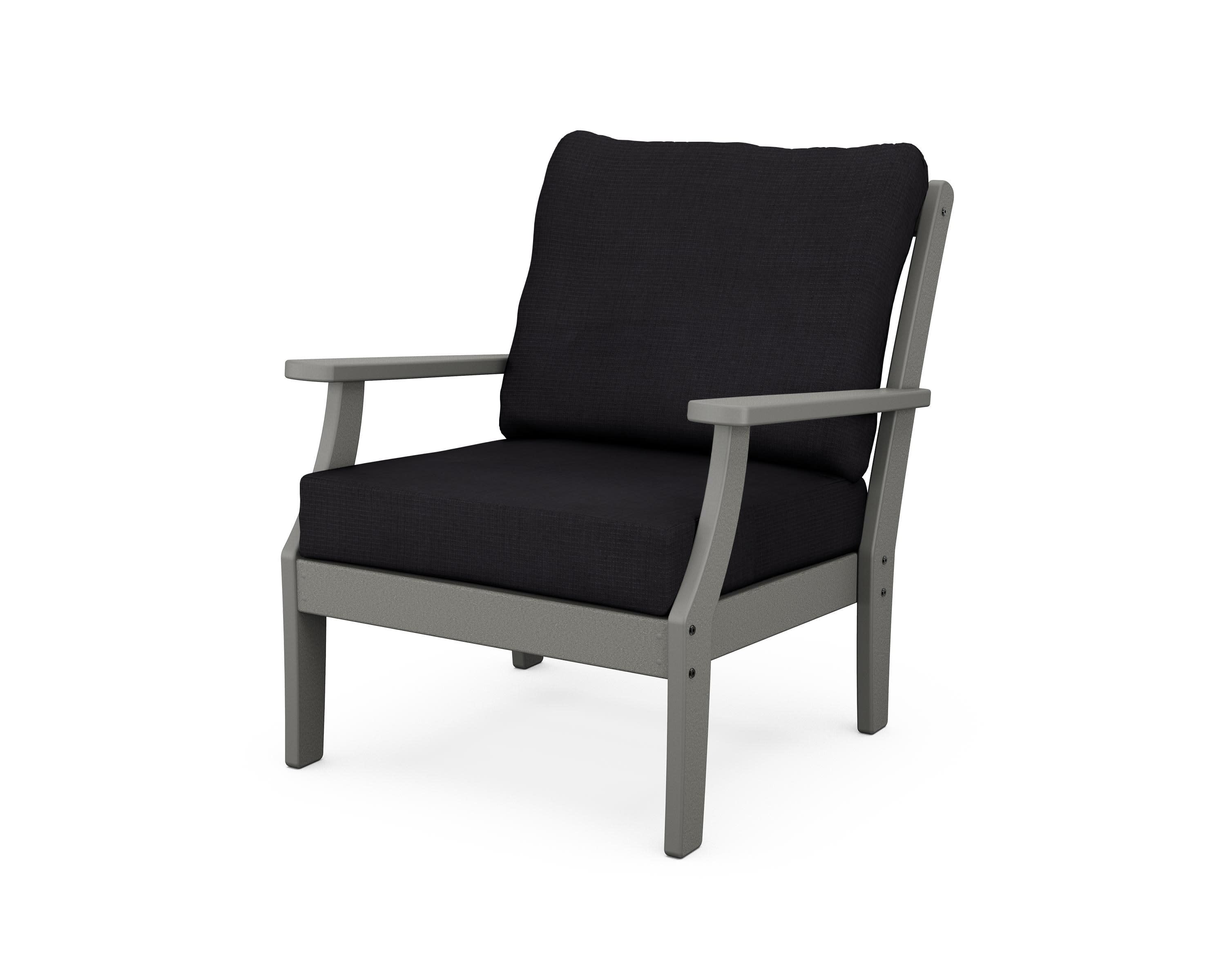 Yacht Club Deep Seating Chair in Stepping Stone / Midnight Linen