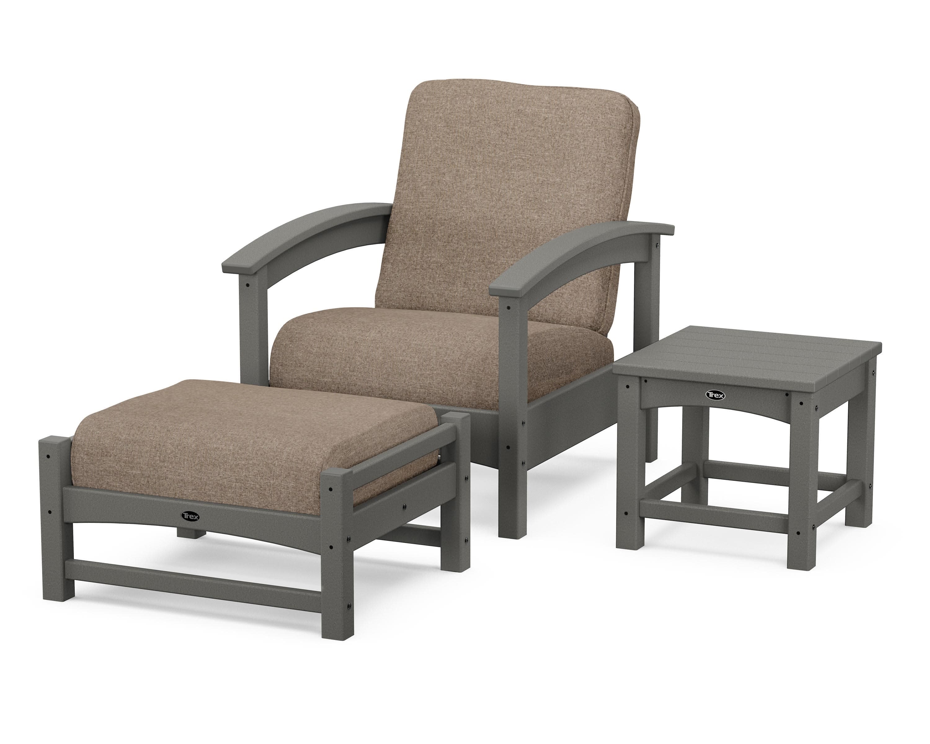 Rockport 3-Piece Deep Seating Set in Stepping Stone / Spiced Burlap