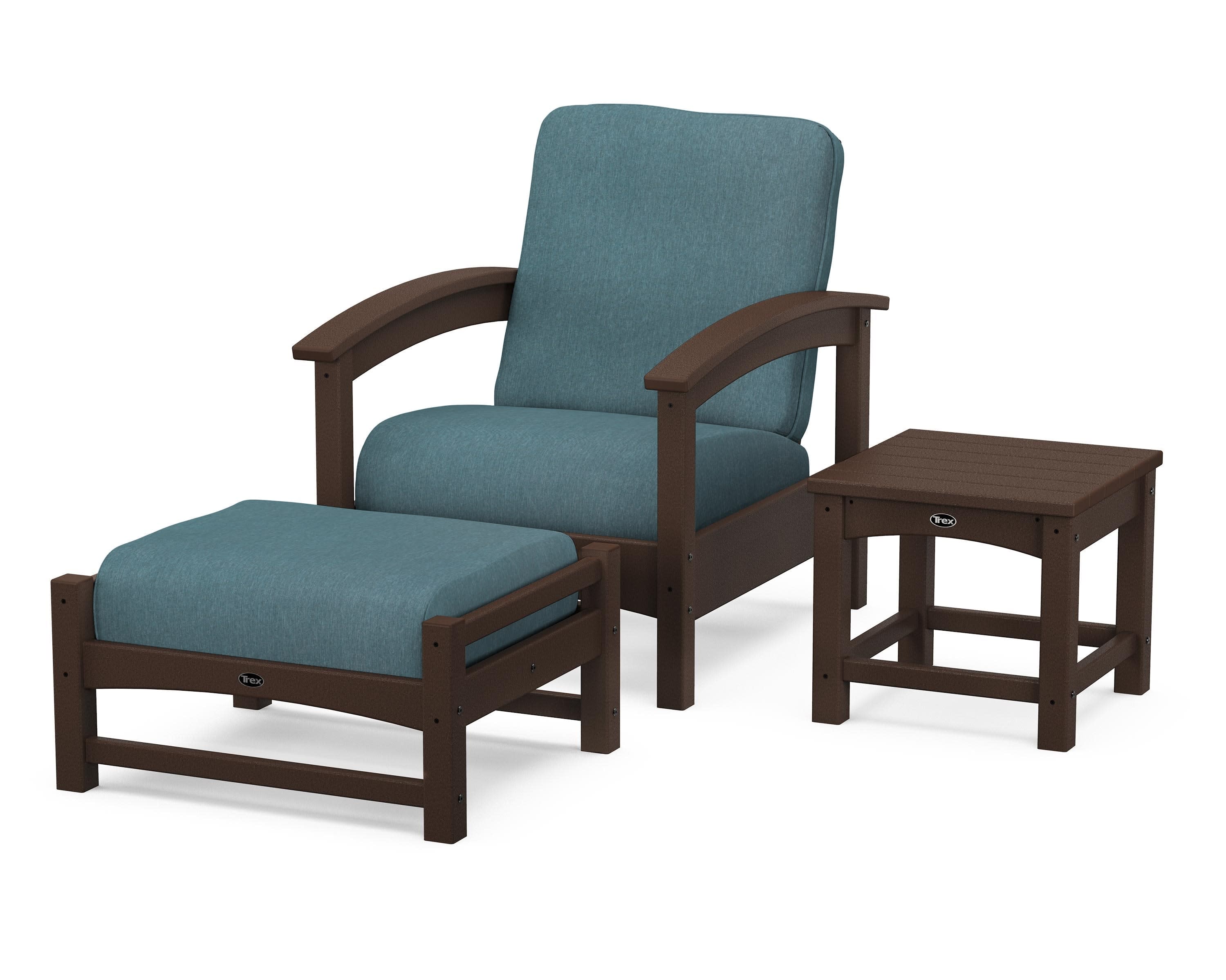 Rockport 3-Piece Deep Seating Set in Vintage Lantern / Ocean Teal