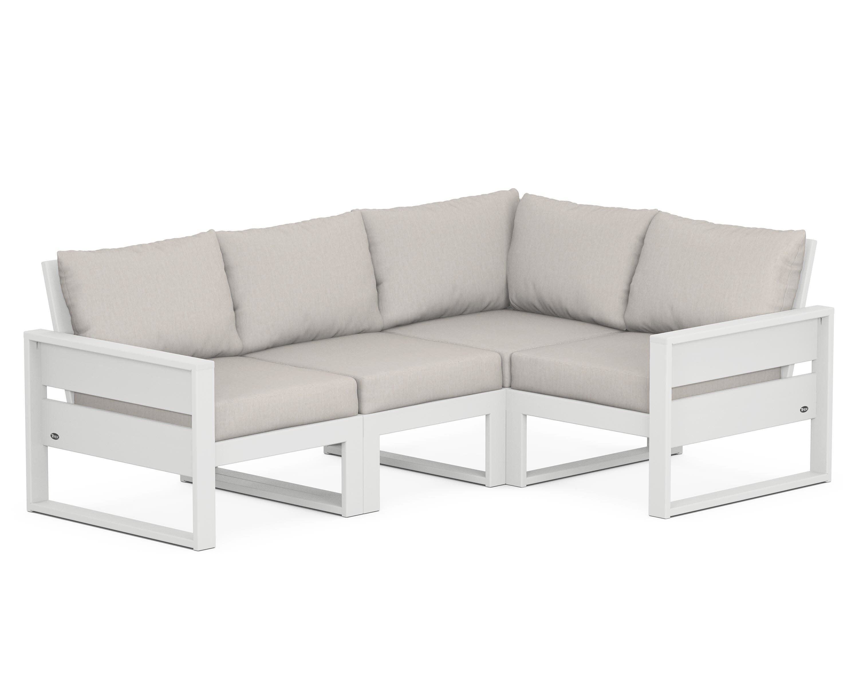 Eastport 4- Piece Sectional in Classic White / Cast Ash