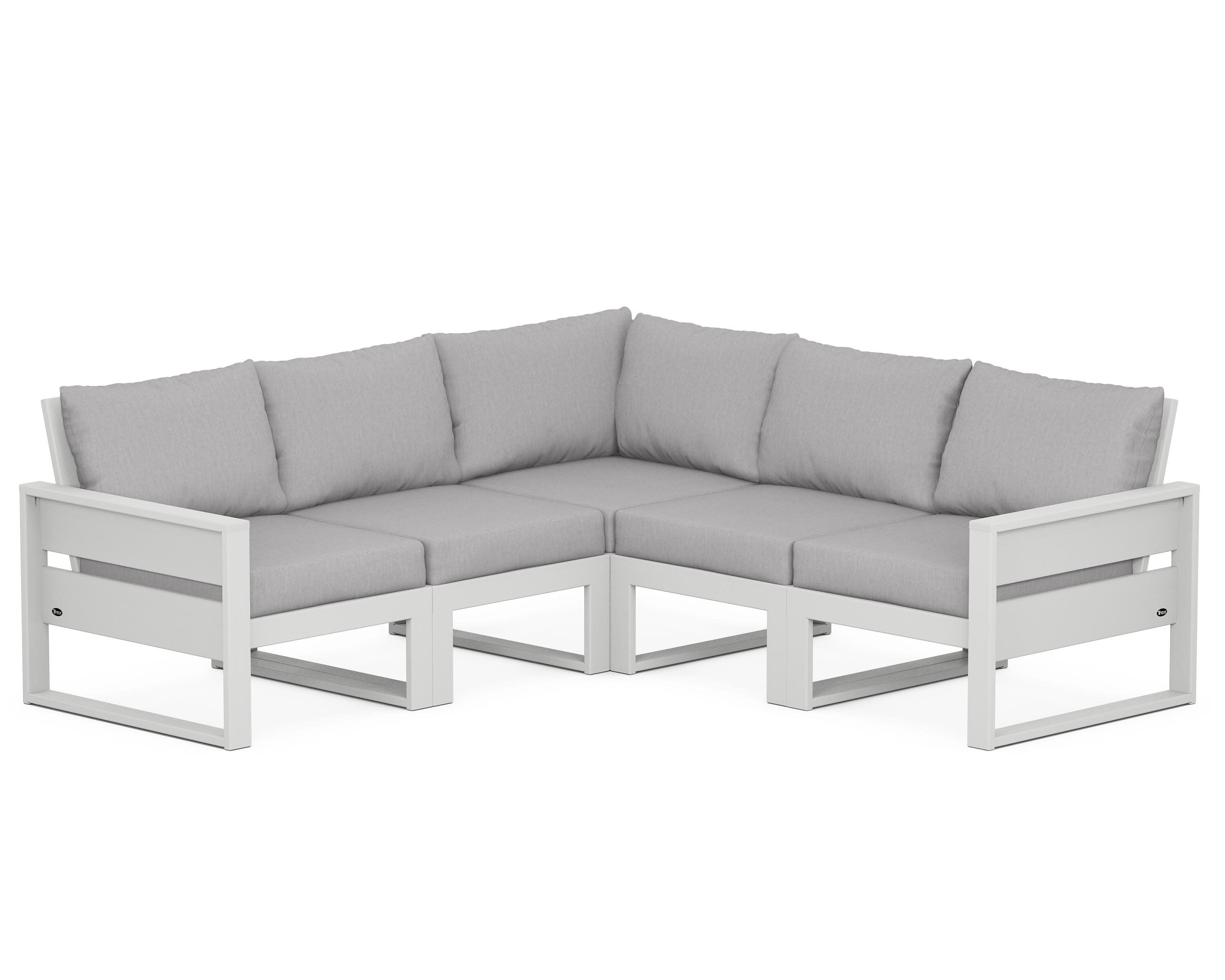Eastport 5-Piece Sectional in Classic White / Granite