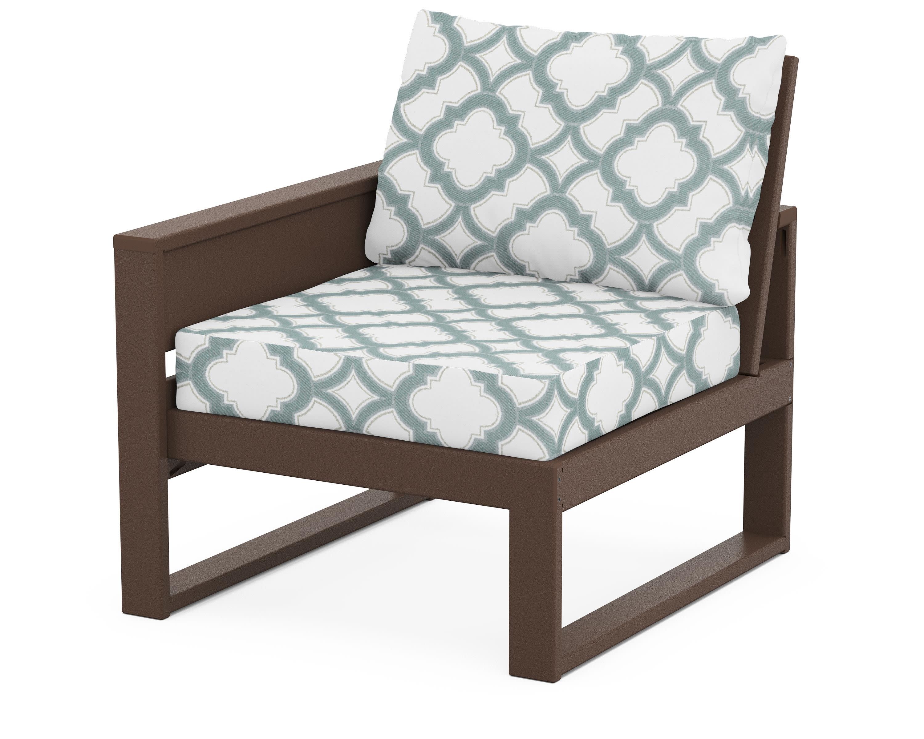 Eastport Modular Left Arm Chair in Vintage Lantern / Trellis Glacier Spa