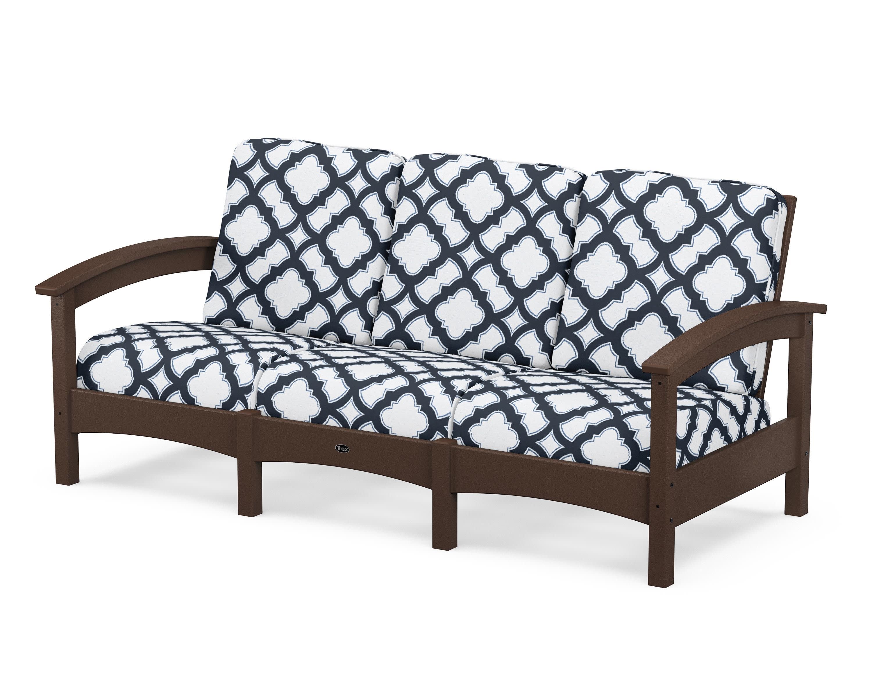 Rockport Club Sofa in Vintage Lantern / Trellis Marine Indigo