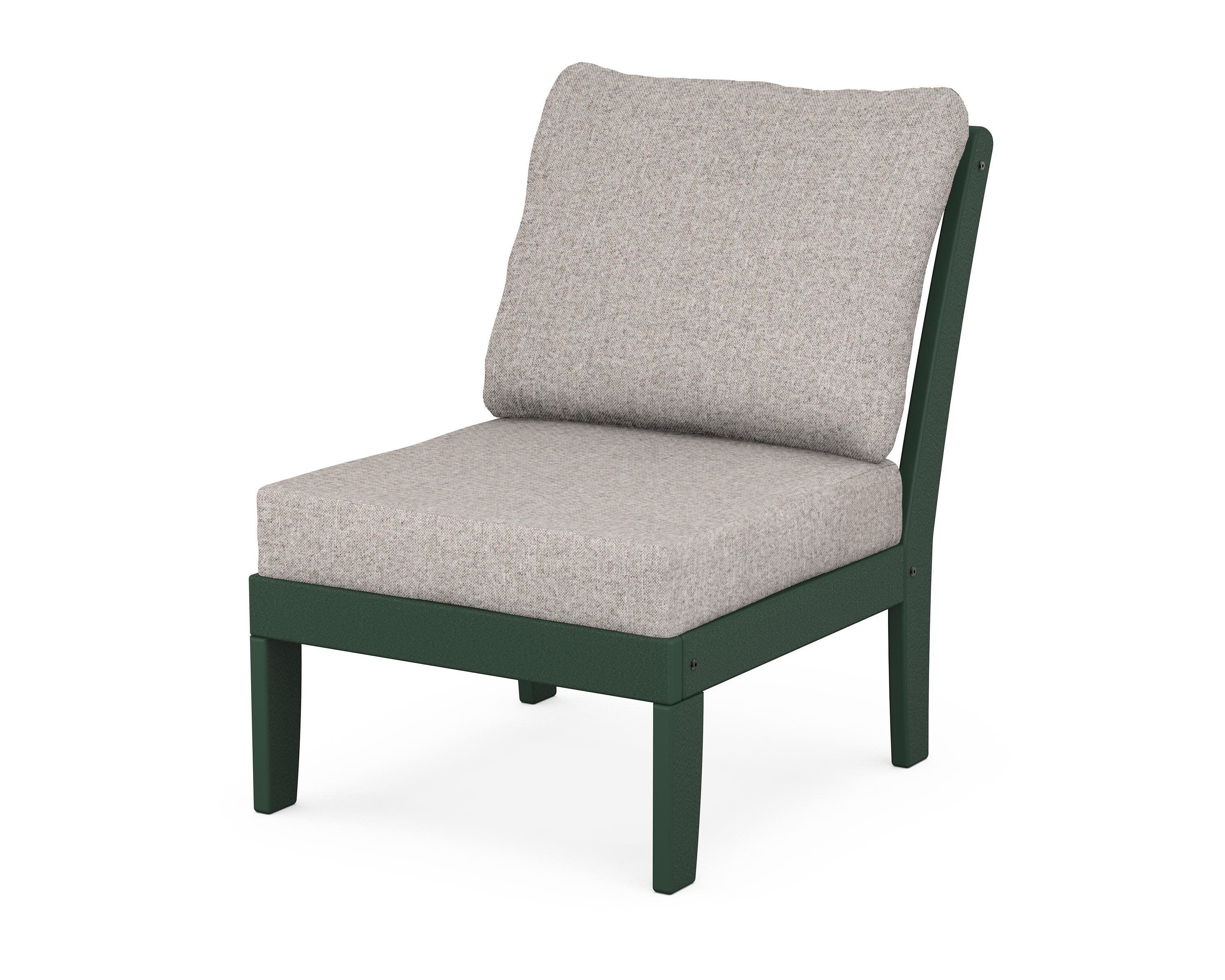 Yacht Club Modular Armless Chair in Rainforest Canopy / Weathered Tweed