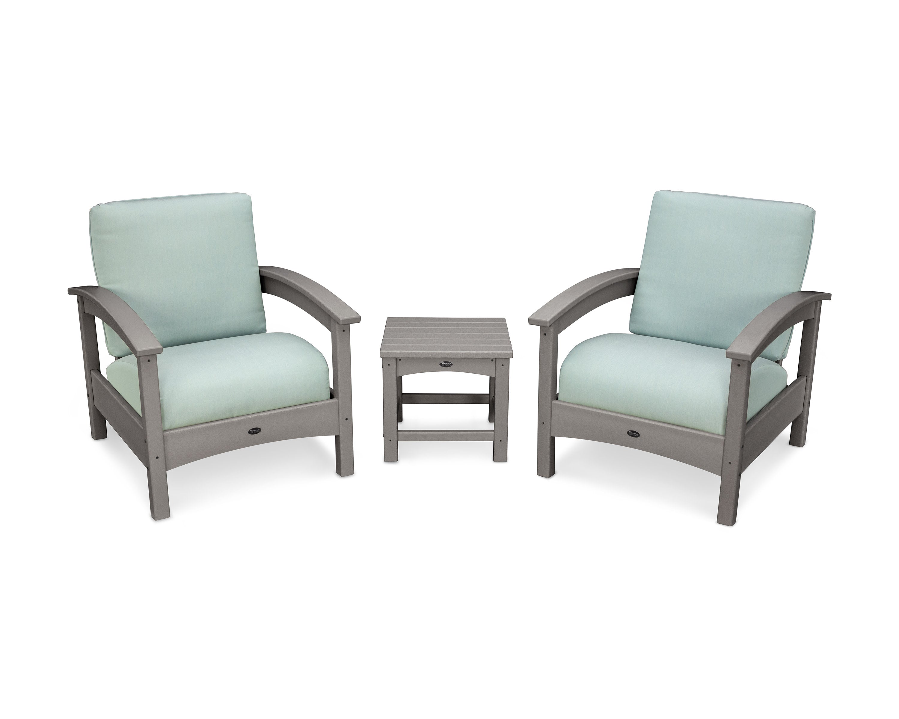 Rockport Club 3-Piece Deep Seating Conversation Set in Stepping Stone / Spa