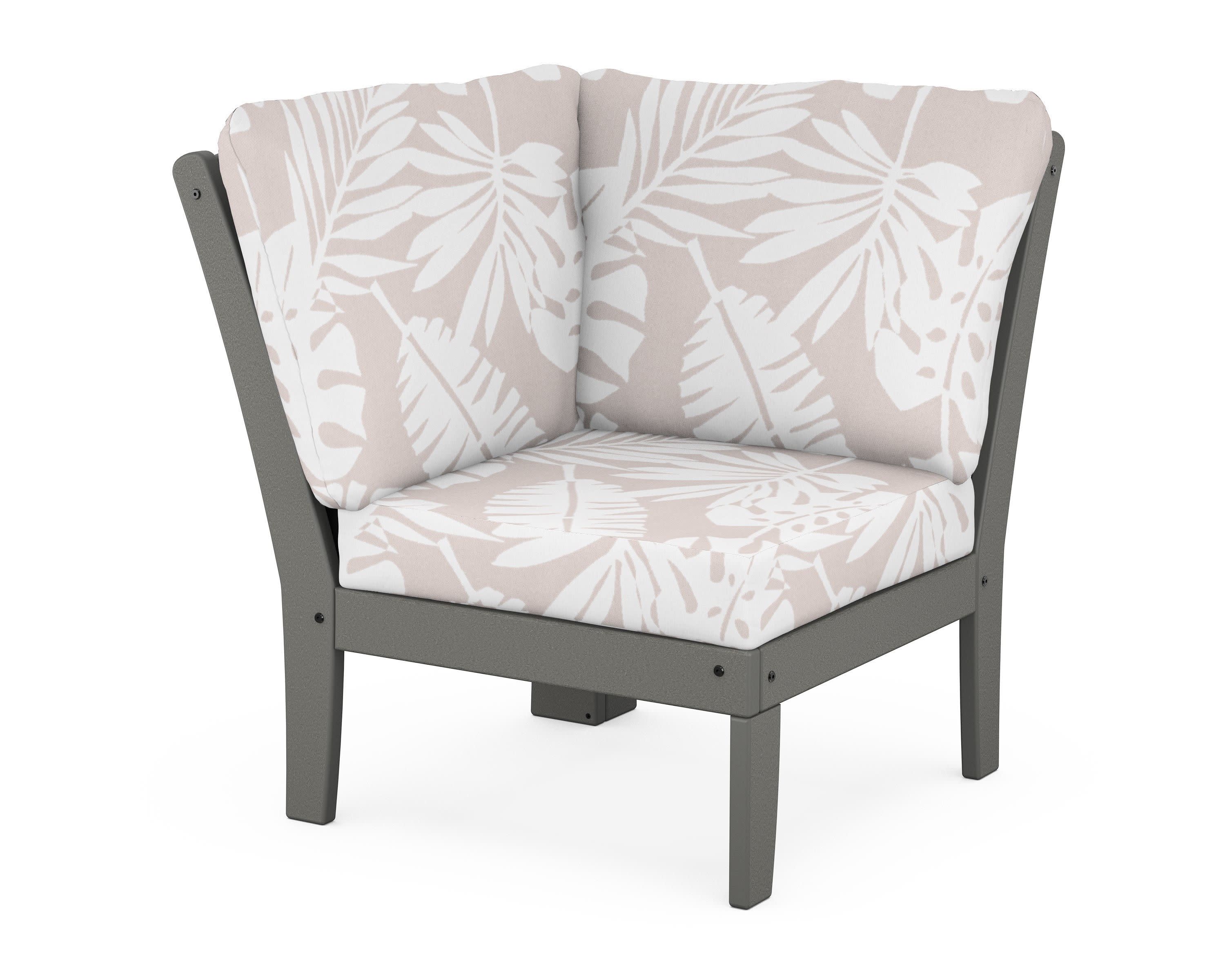 Yacht Club Modular Corner Chair in Stepping Stone / Leaf Dune Burlap