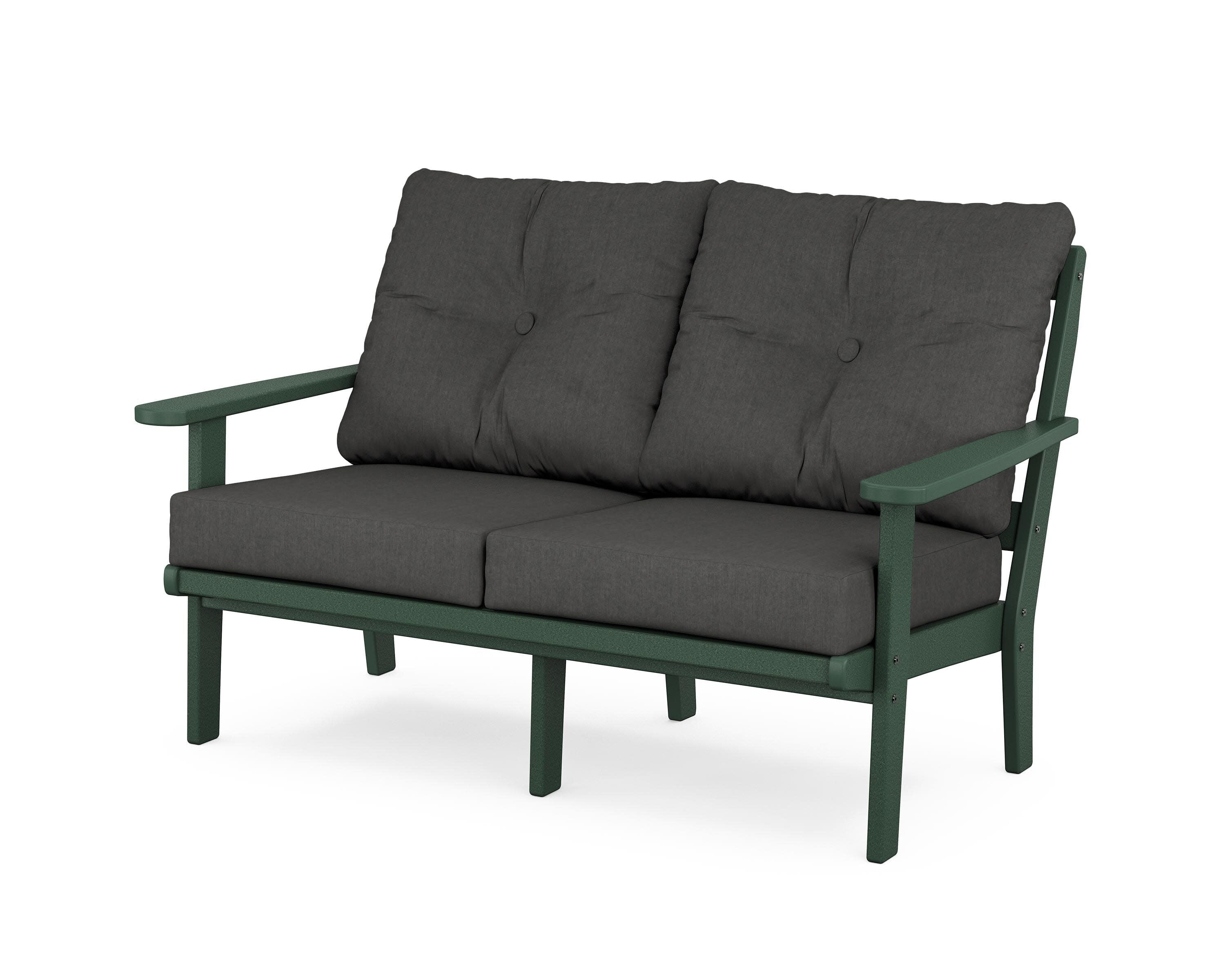 Cape Cod Deep Seating Loveseat in Rainforest Canopy / Spectrum Carbon