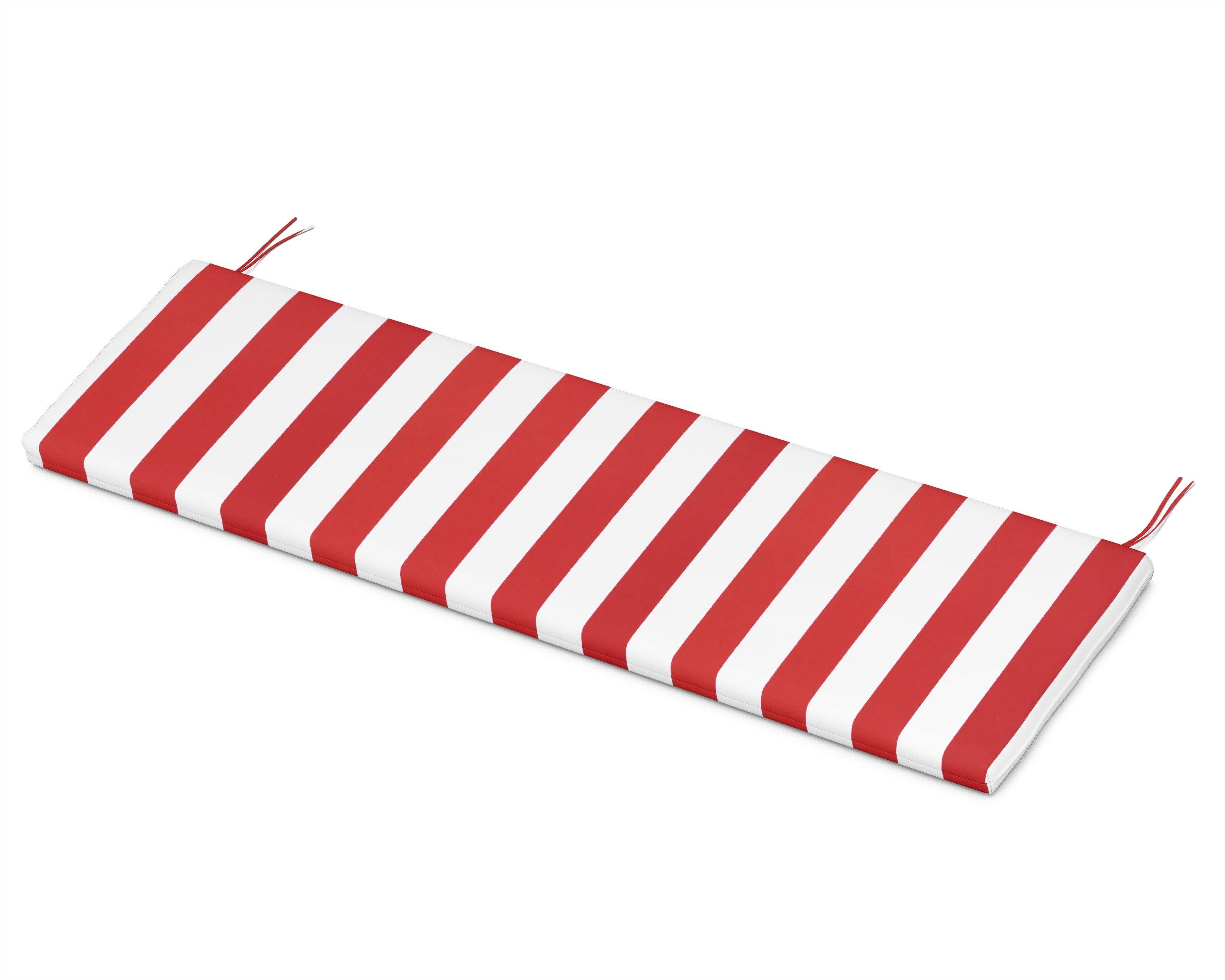 Bench Seat Cushion - 18.5"D x 55.5"W x 2.5"H in Cabana Stripe Crimson