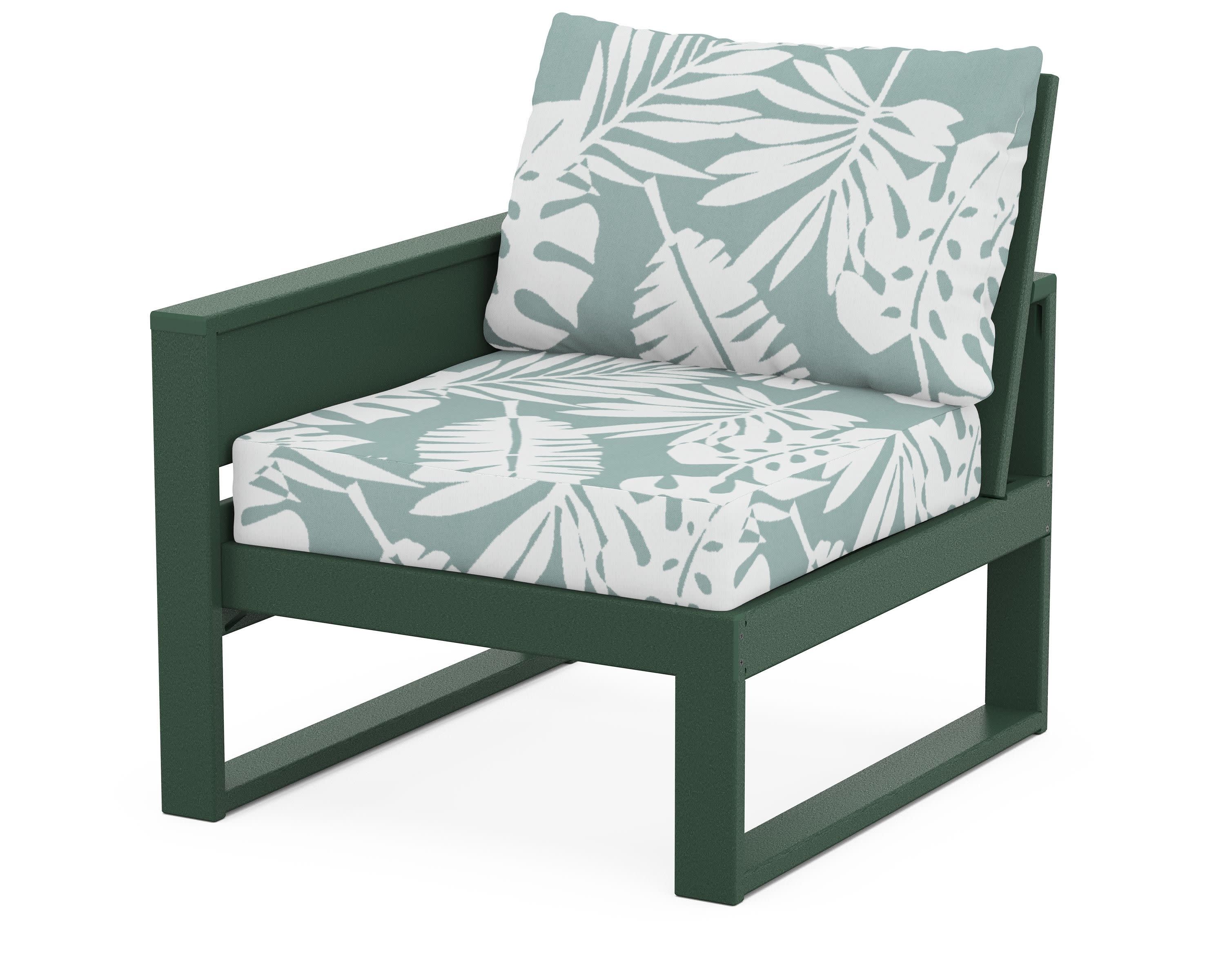 Eastport Modular Left Arm Chair in Rainforest Canopy / Leaf Glacier Spa