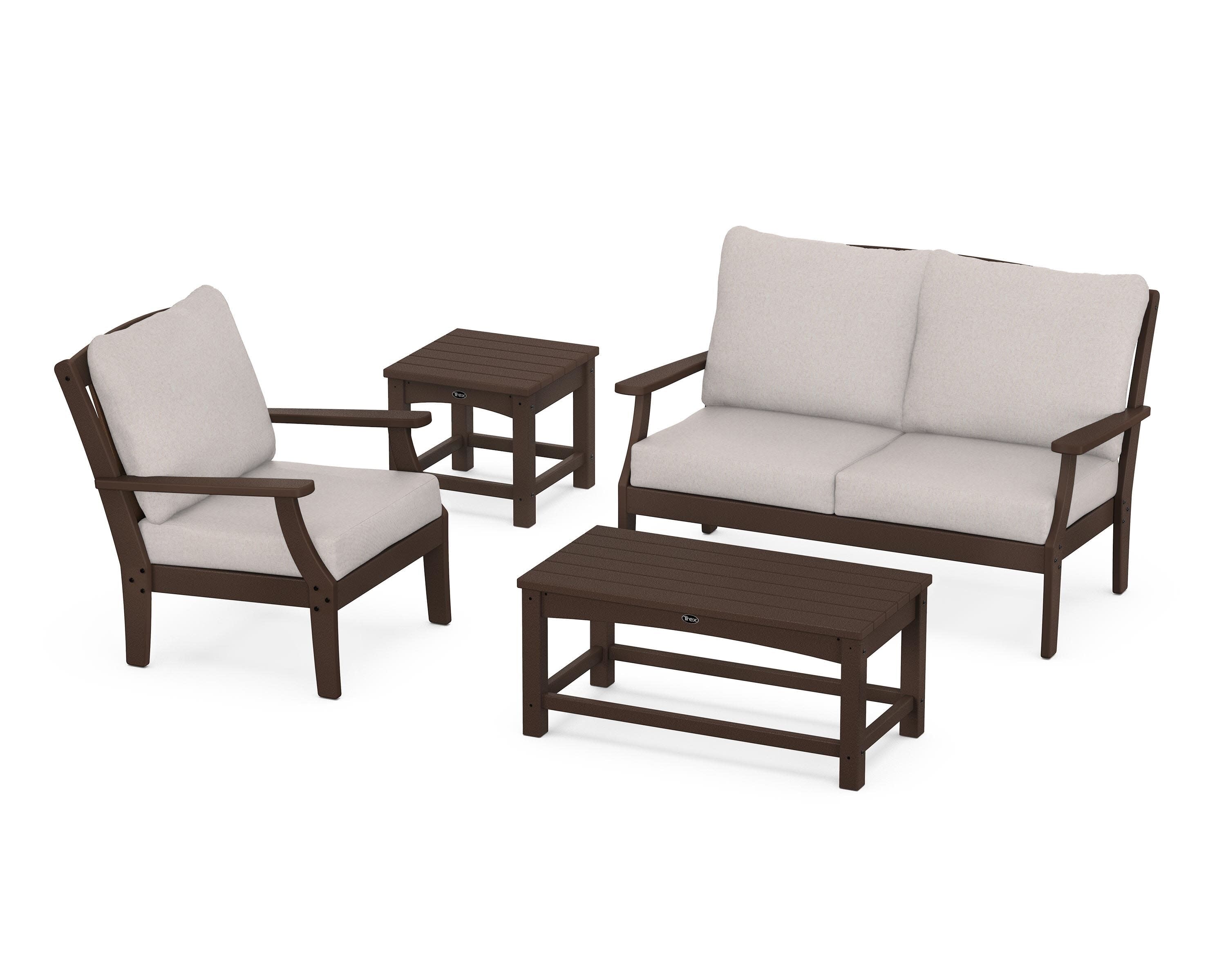 Yacht Club 4-Piece Deep Seating Set in Vintage Lantern / Dune Burlap