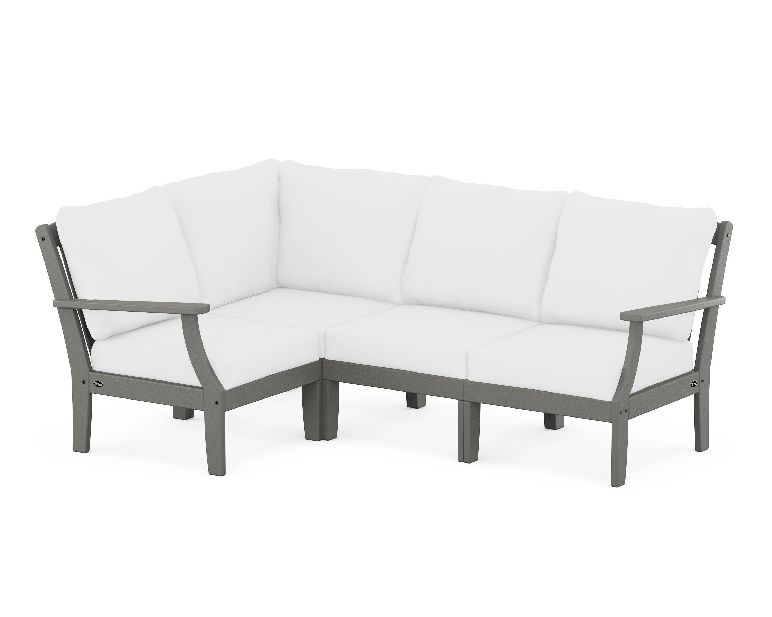 Yacht Club Modular 4-Piece Deep Seating Set in Stepping Stone / Natural