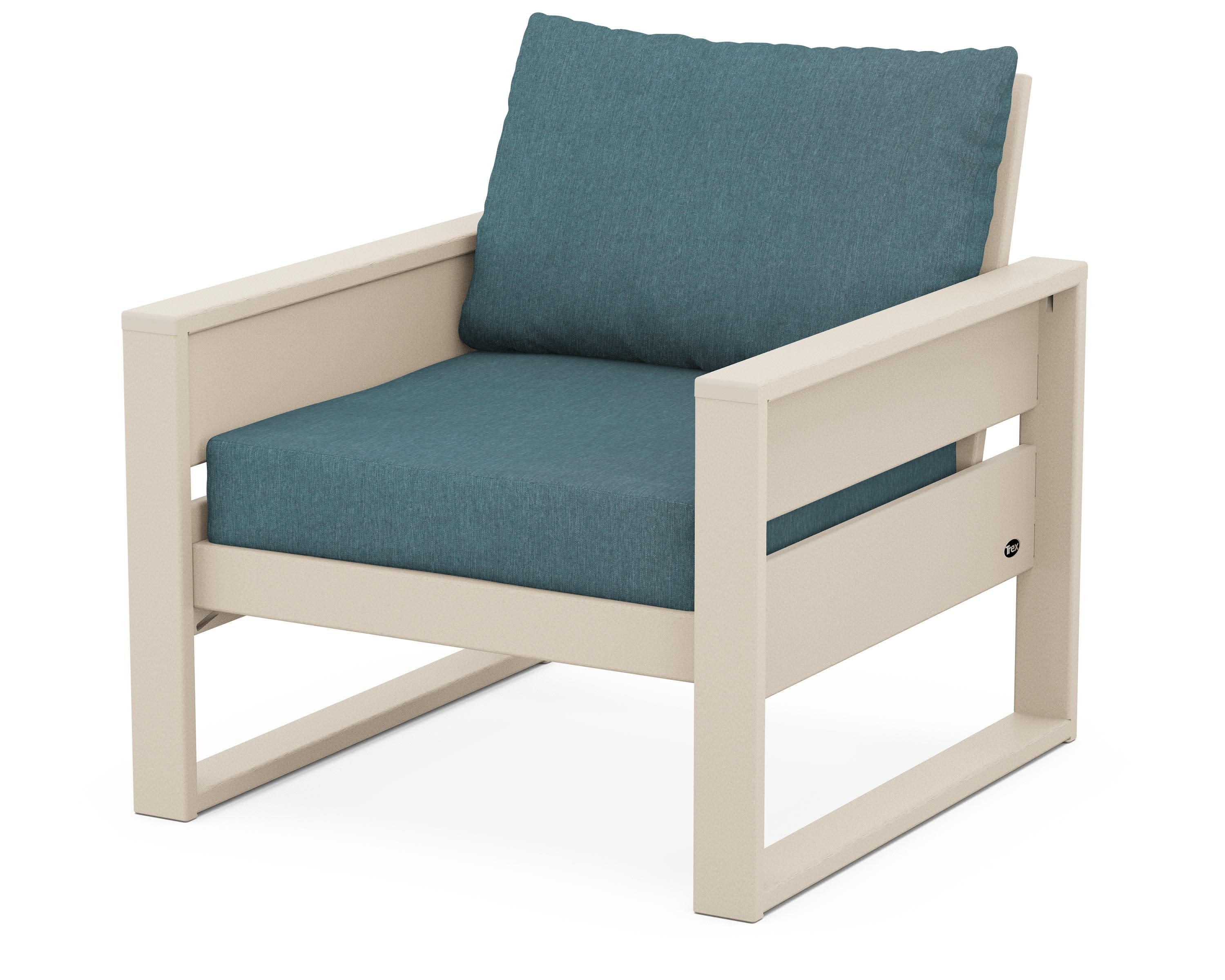 Eastport Club Chair in Sand Castle / Ocean Teal