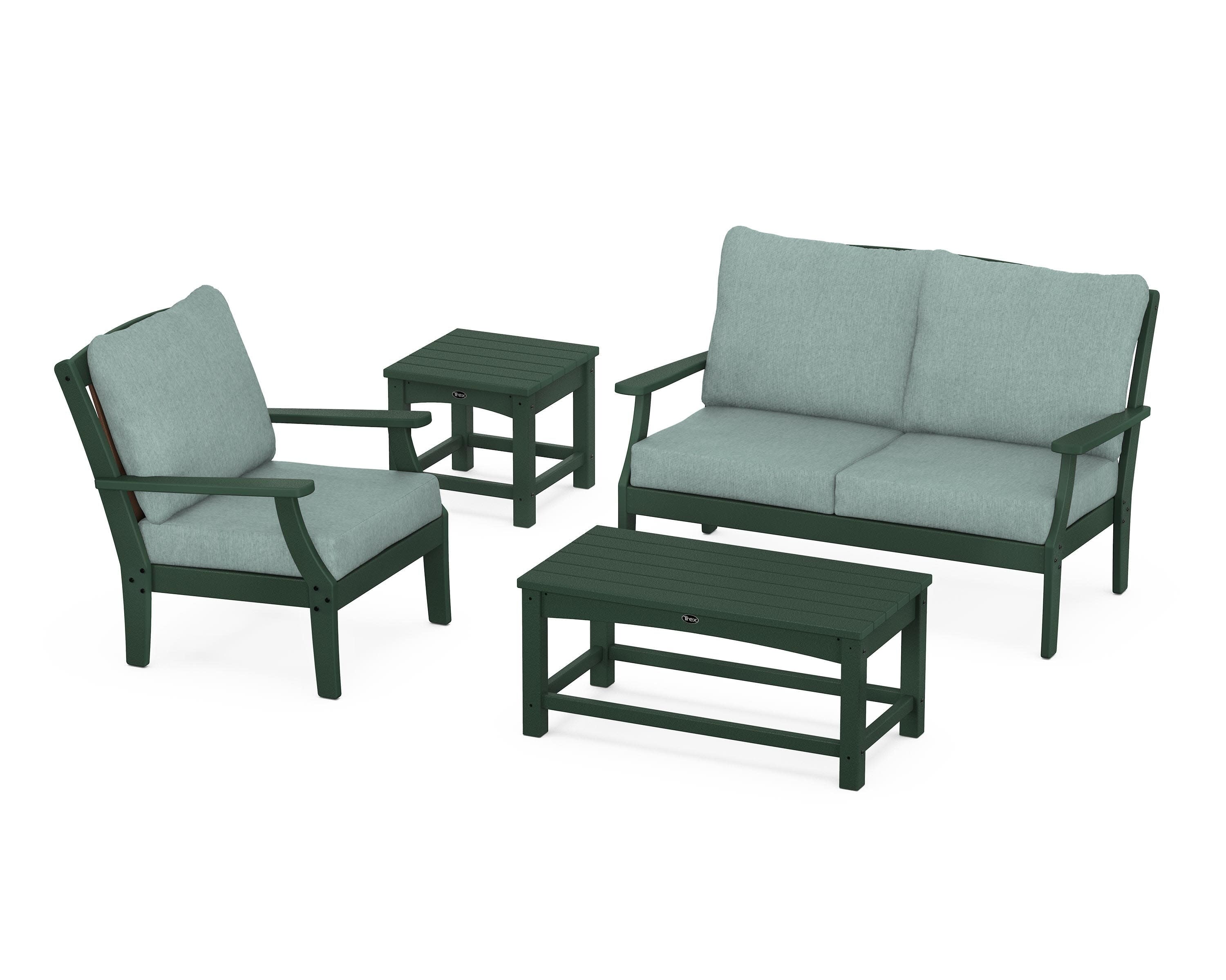 Yacht Club 4-Piece Deep Seating Set in Rainforest Canopy / Glacier Spa