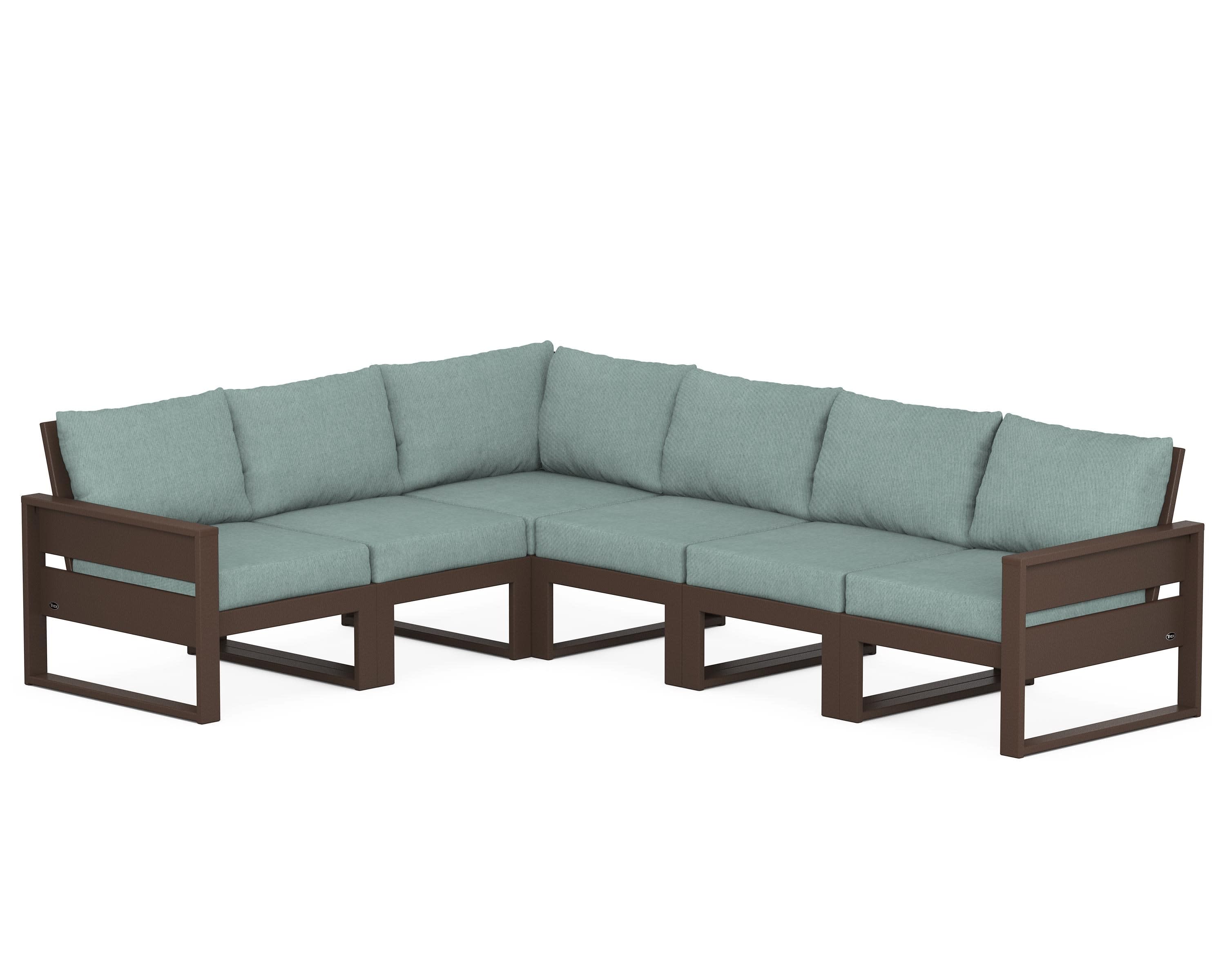 Eastport 6-Piece Sectional in Vintage Lantern / Glacier Spa