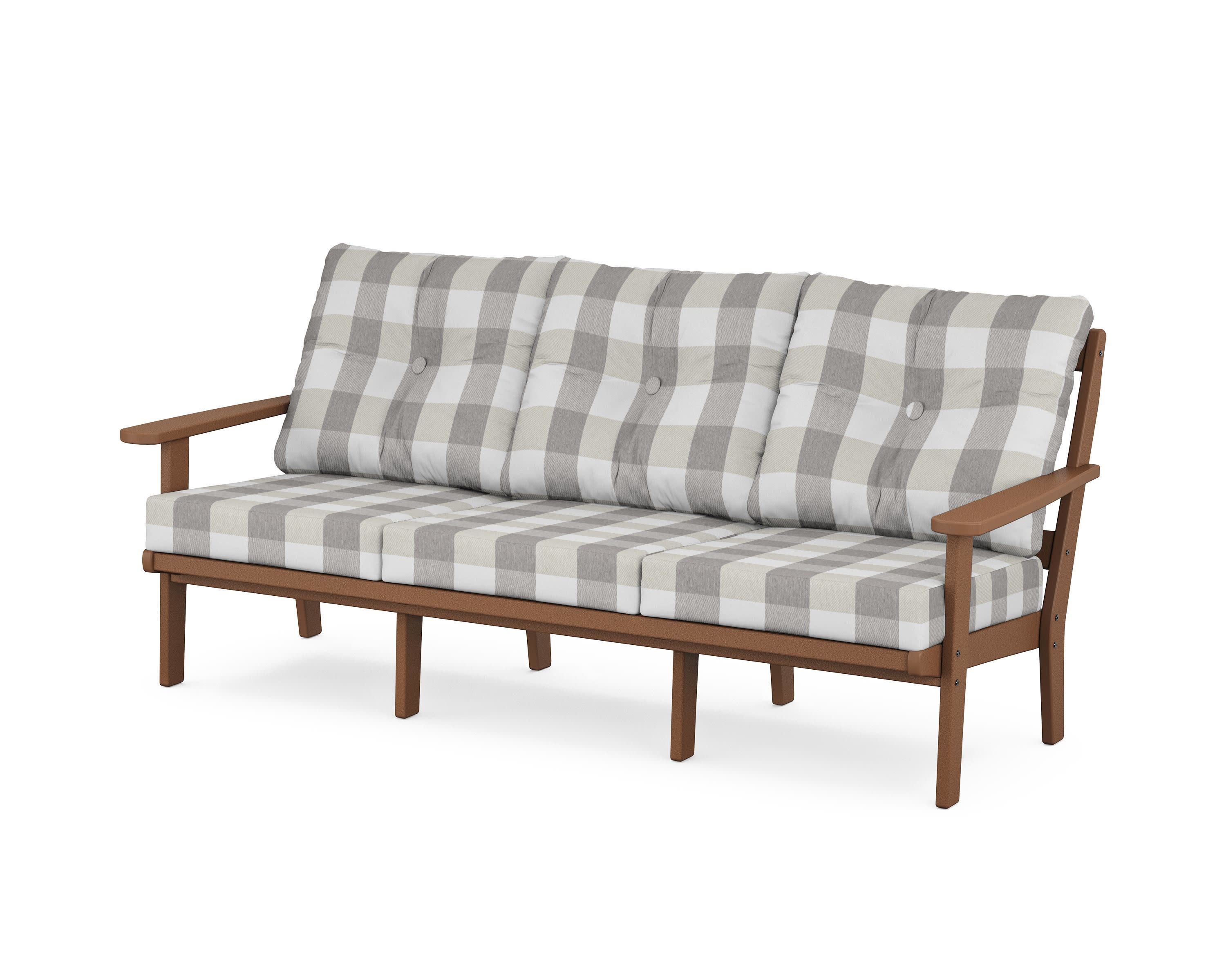 Cape Cod Deep Seating Sofa in Tree House / Buffalo Plaid Grey Mist