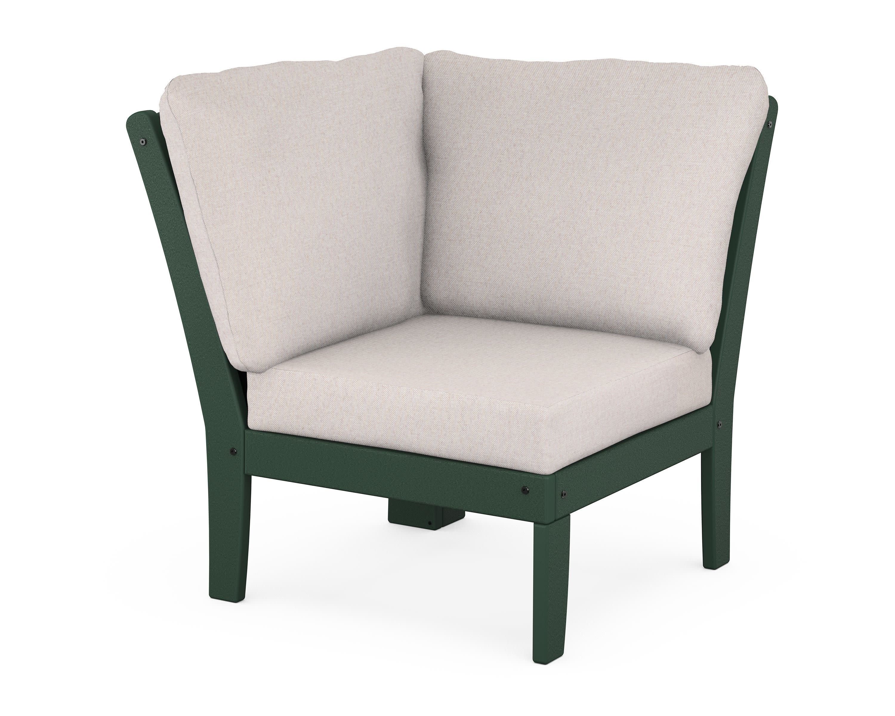 Yacht Club Modular Corner Chair in Rainforest Canopy / Dune Burlap