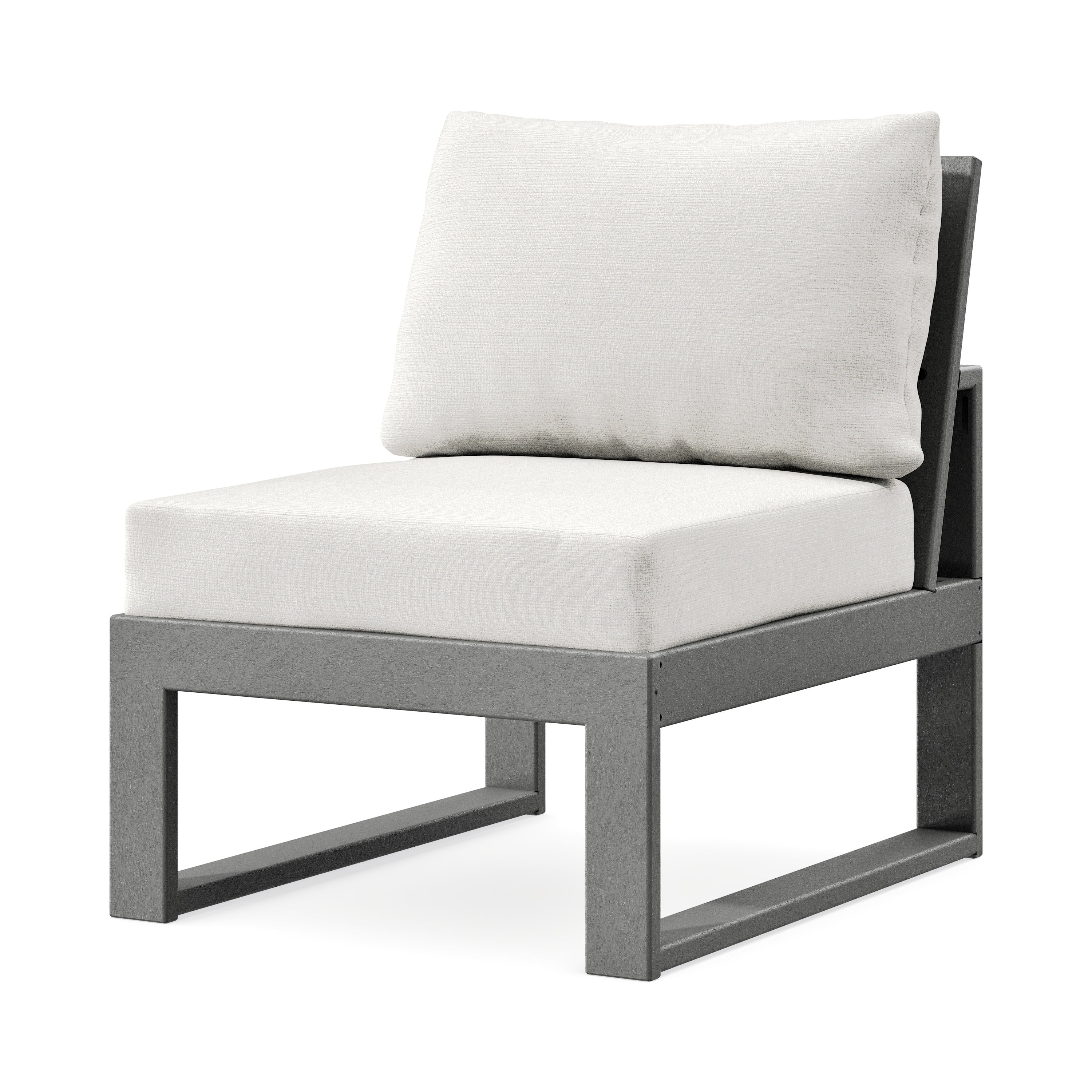 Modular Armless Chair in Slate Grey / Natural Linen