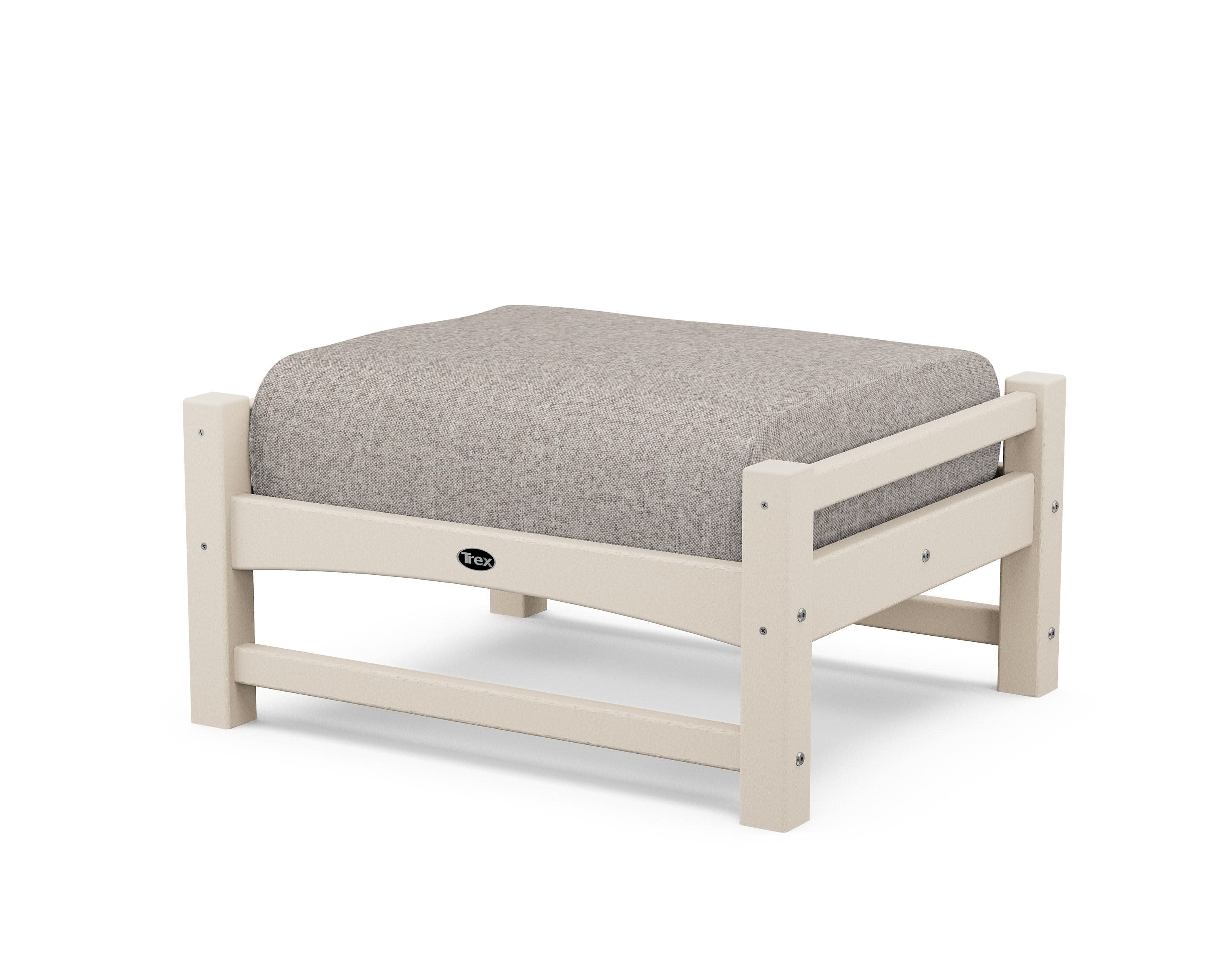 Rockport Club Ottoman in Sand Castle / Weathered Tweed