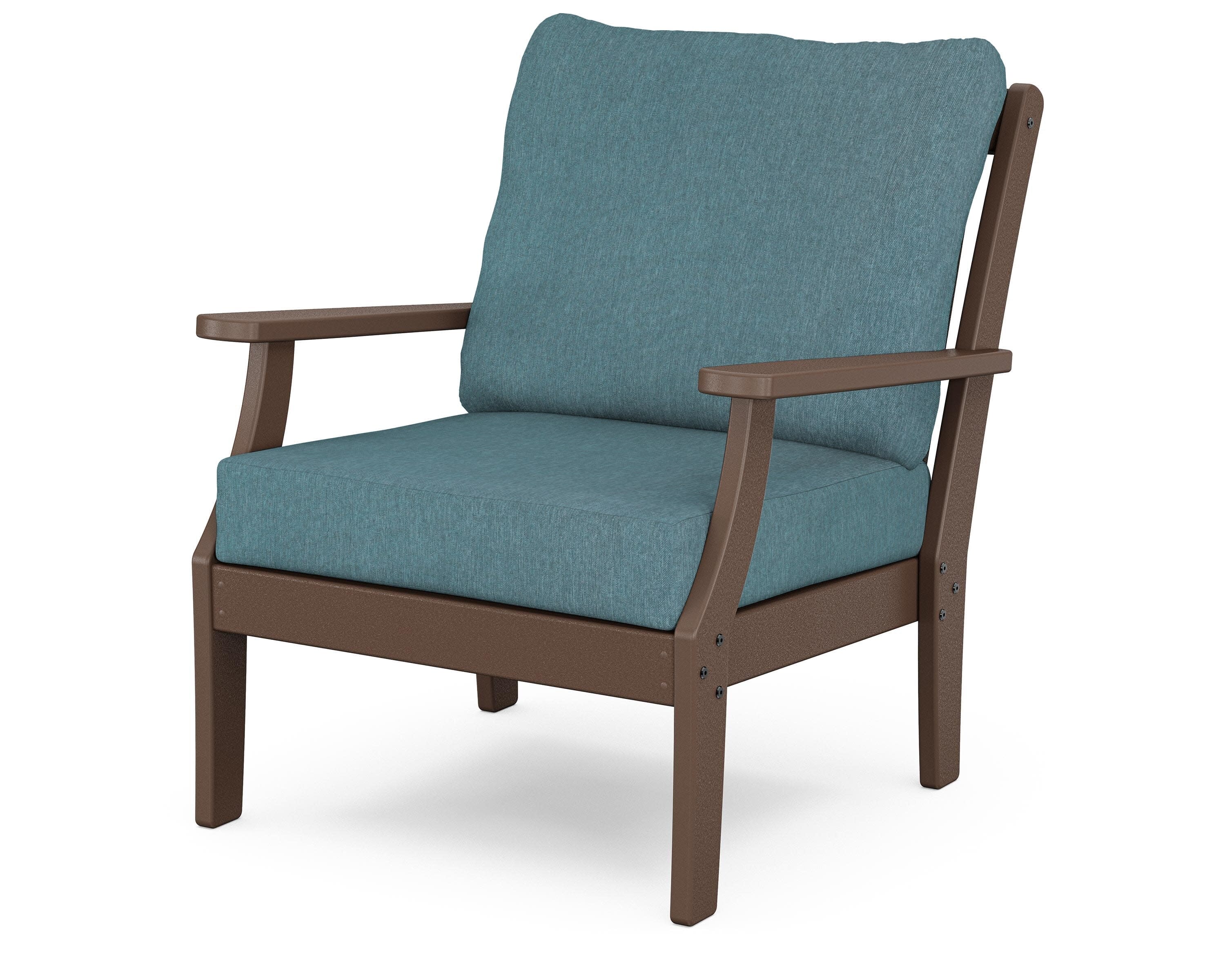 Yacht Club Deep Seating Chair in Vintage Lantern / Ocean Teal