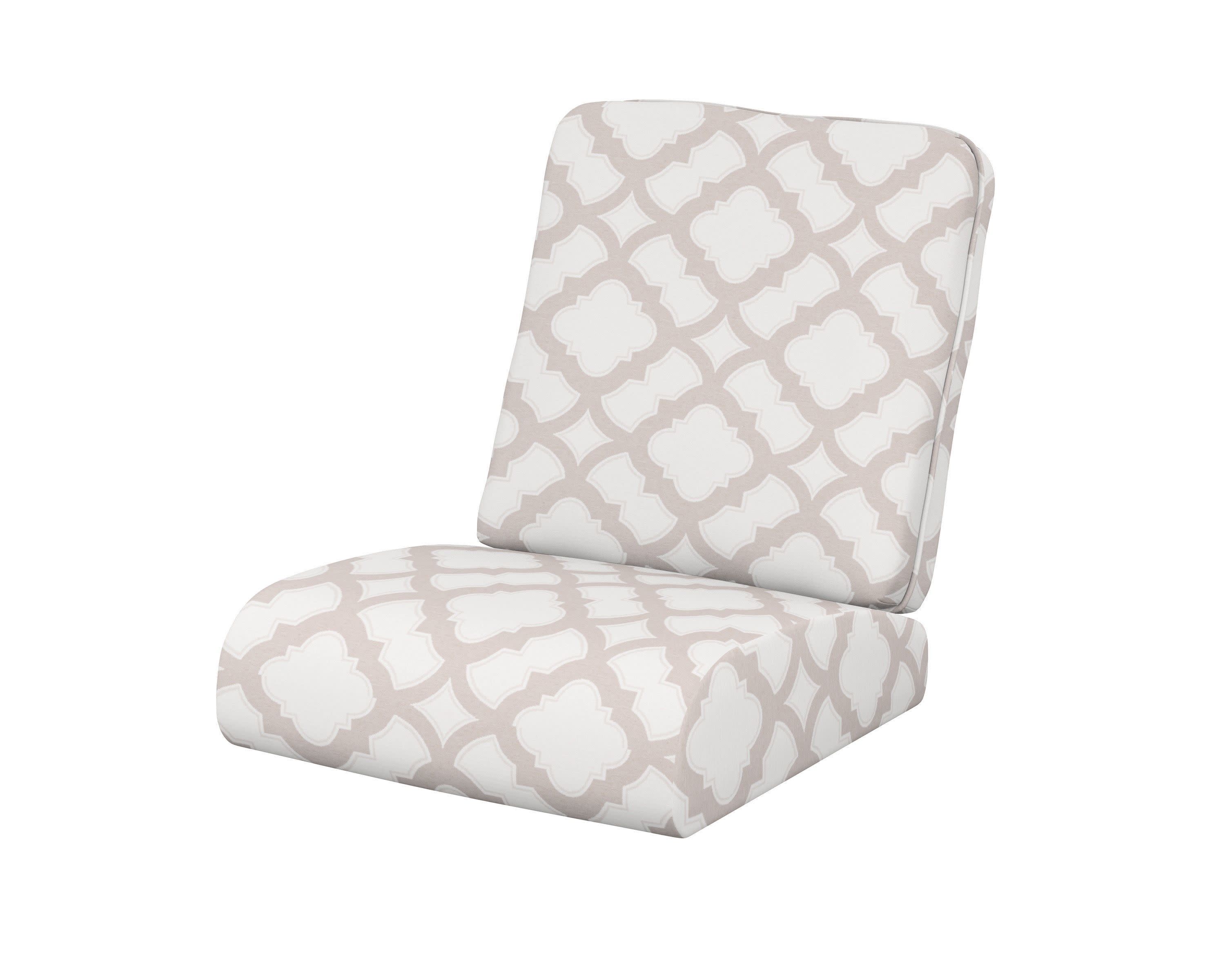 Club Seat/Back Cushion in Trellis Dune Burlap