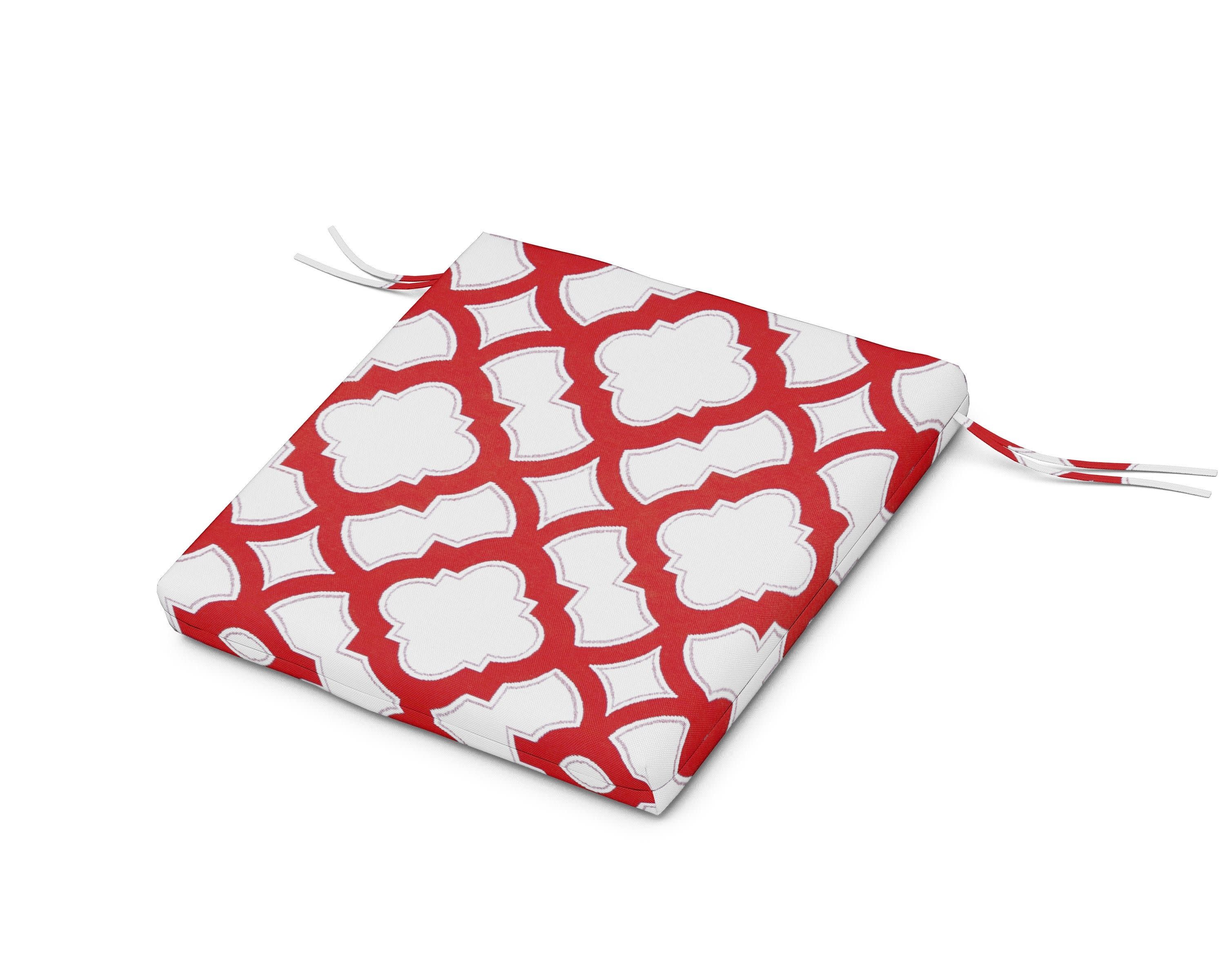 Seat Cushion - 20"D x 20"W x 2.5"H in Trellis Crimson