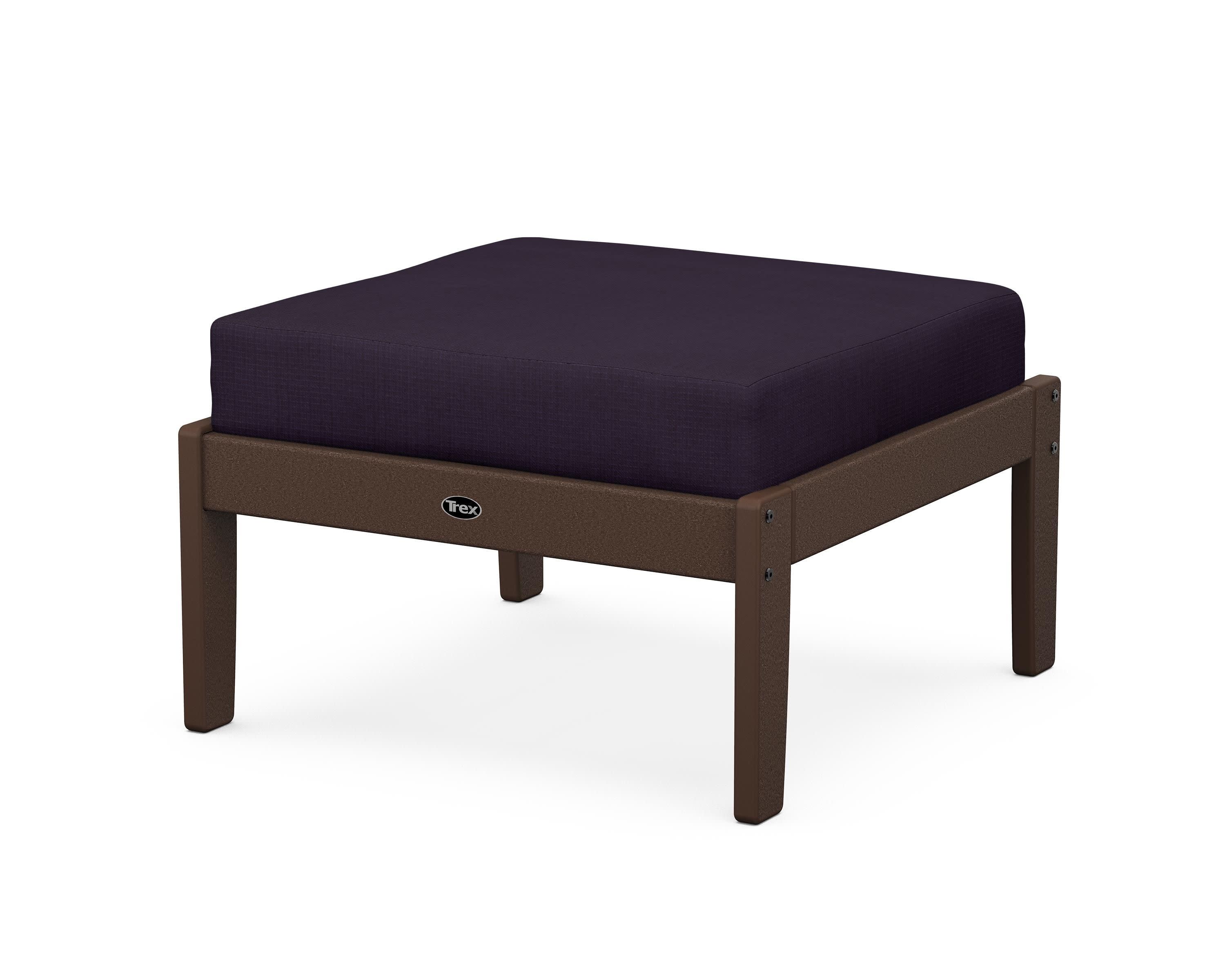 Yacht Club Deep Seating Ottoman in Vintage Lantern / Navy Linen