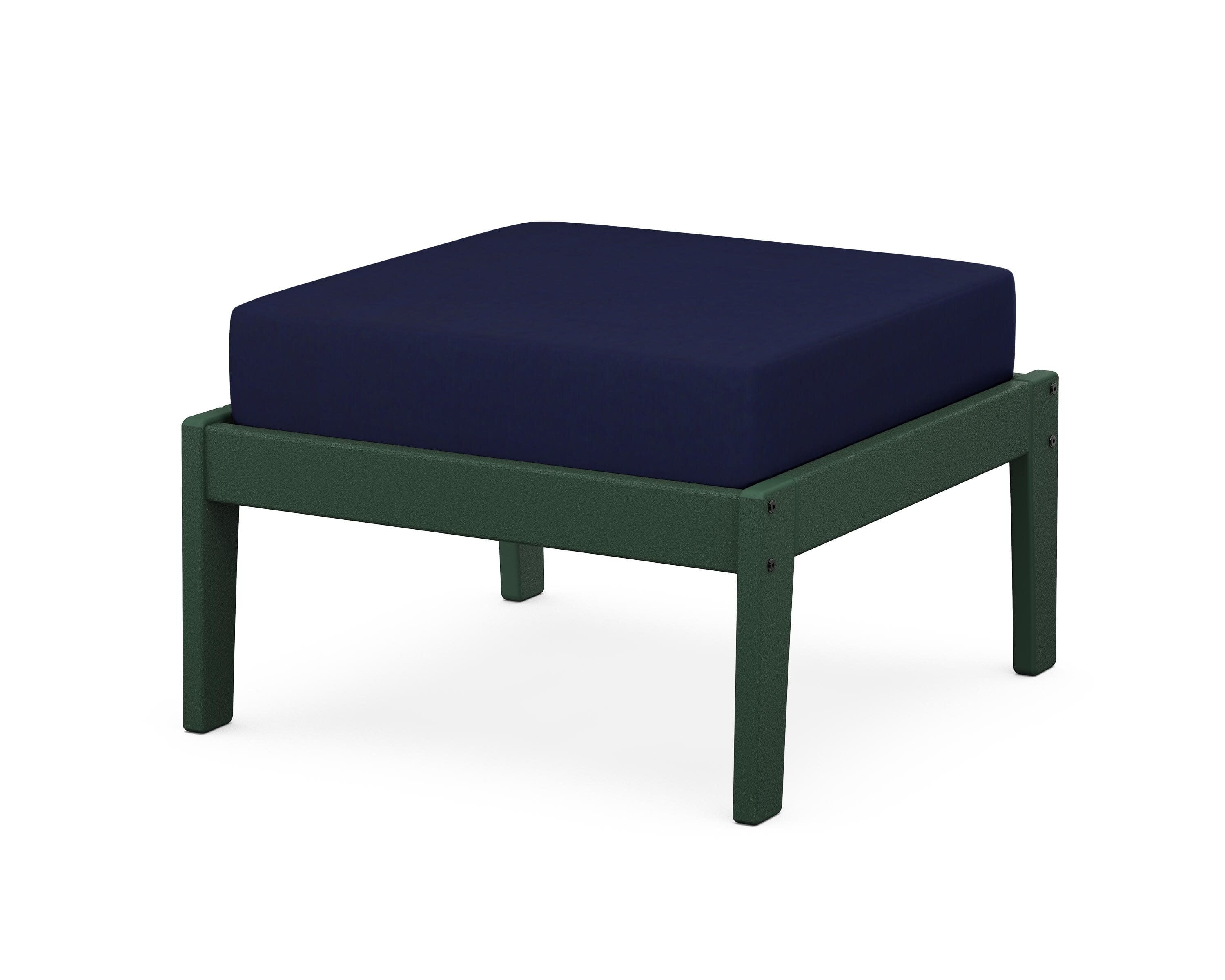 Deep Seating Ottoman in Green / Navy