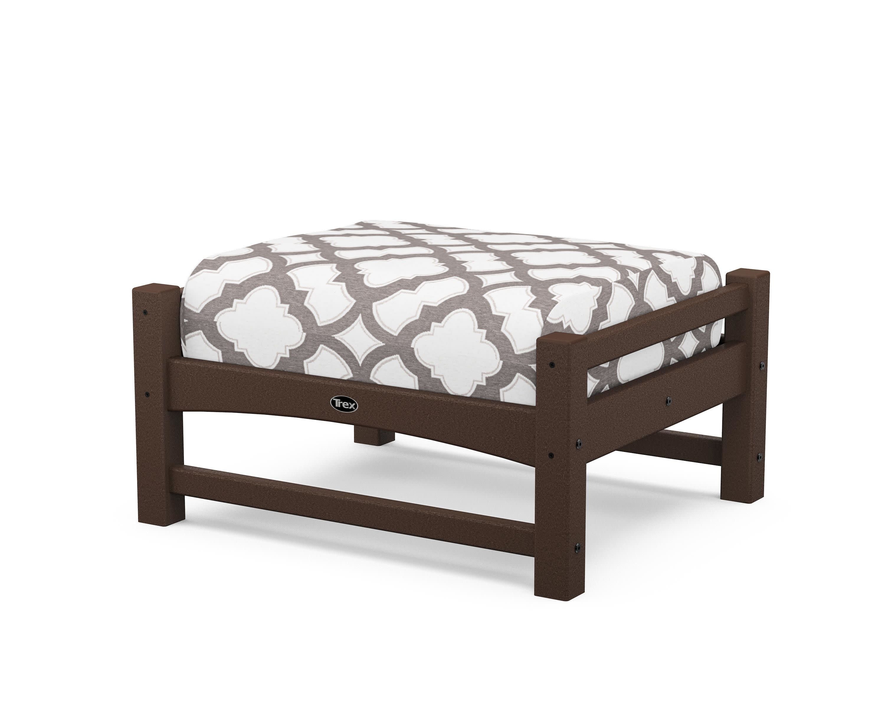 Rockport Club Ottoman in Vintage Lantern / Trellis Grey Mist