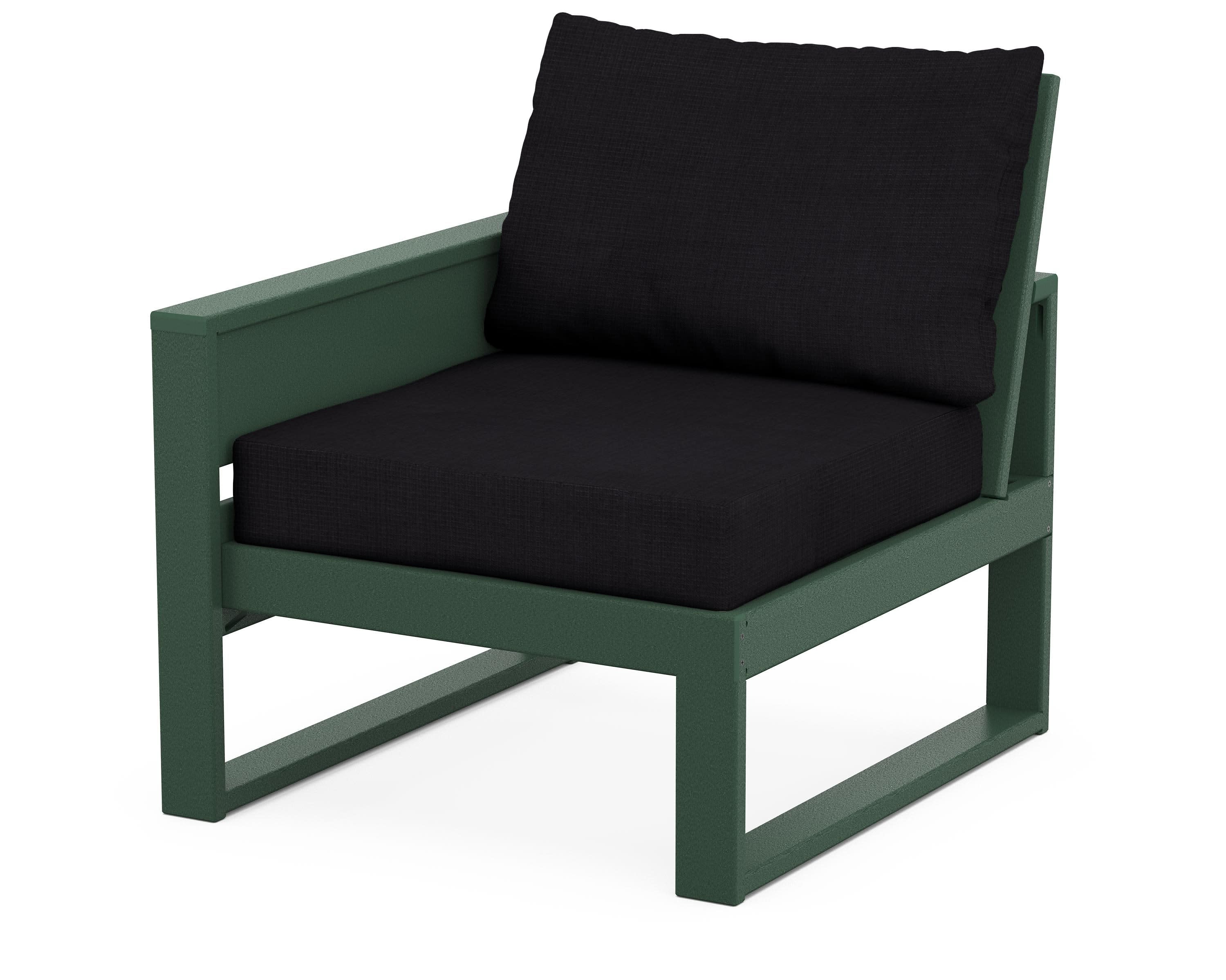 Eastport Modular Left Arm Chair in Rainforest Canopy / Midnight Linen