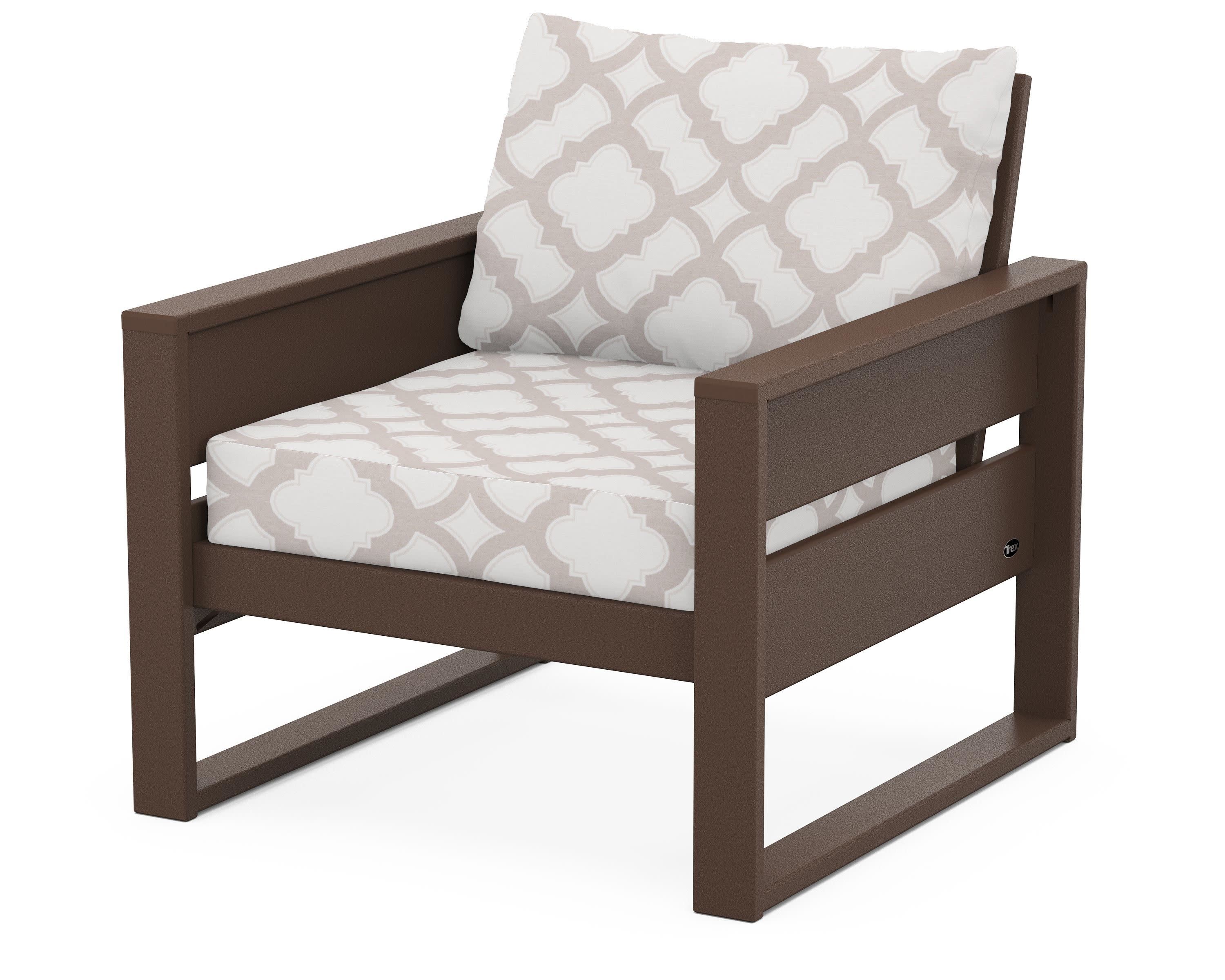 Eastport Club Chair in Vintage Lantern / Trellis Dune Burlap
