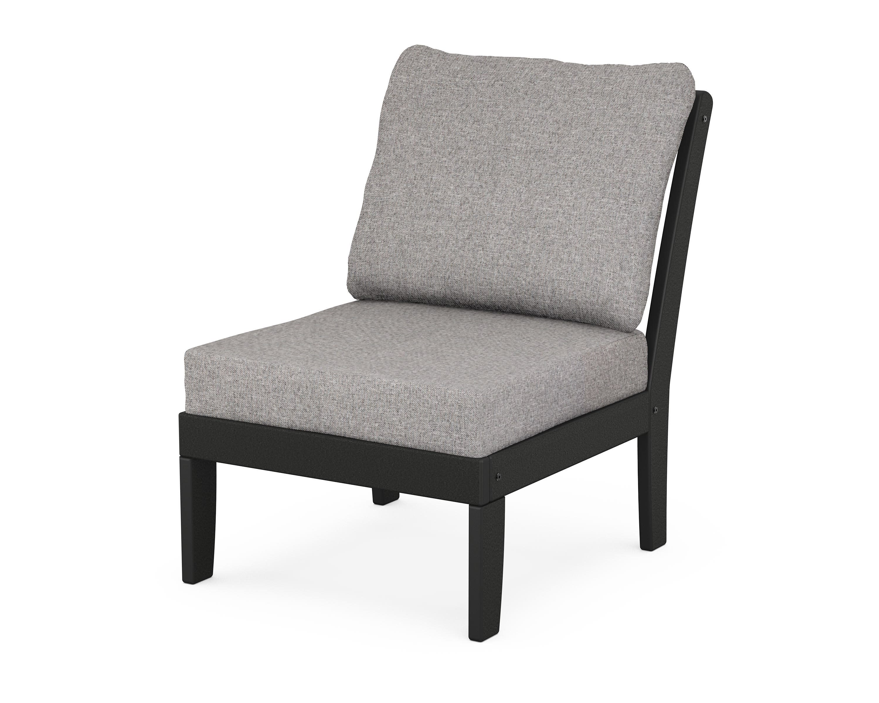 Yacht Club Modular Armless Chair in Charcoal Black / Grey Mist