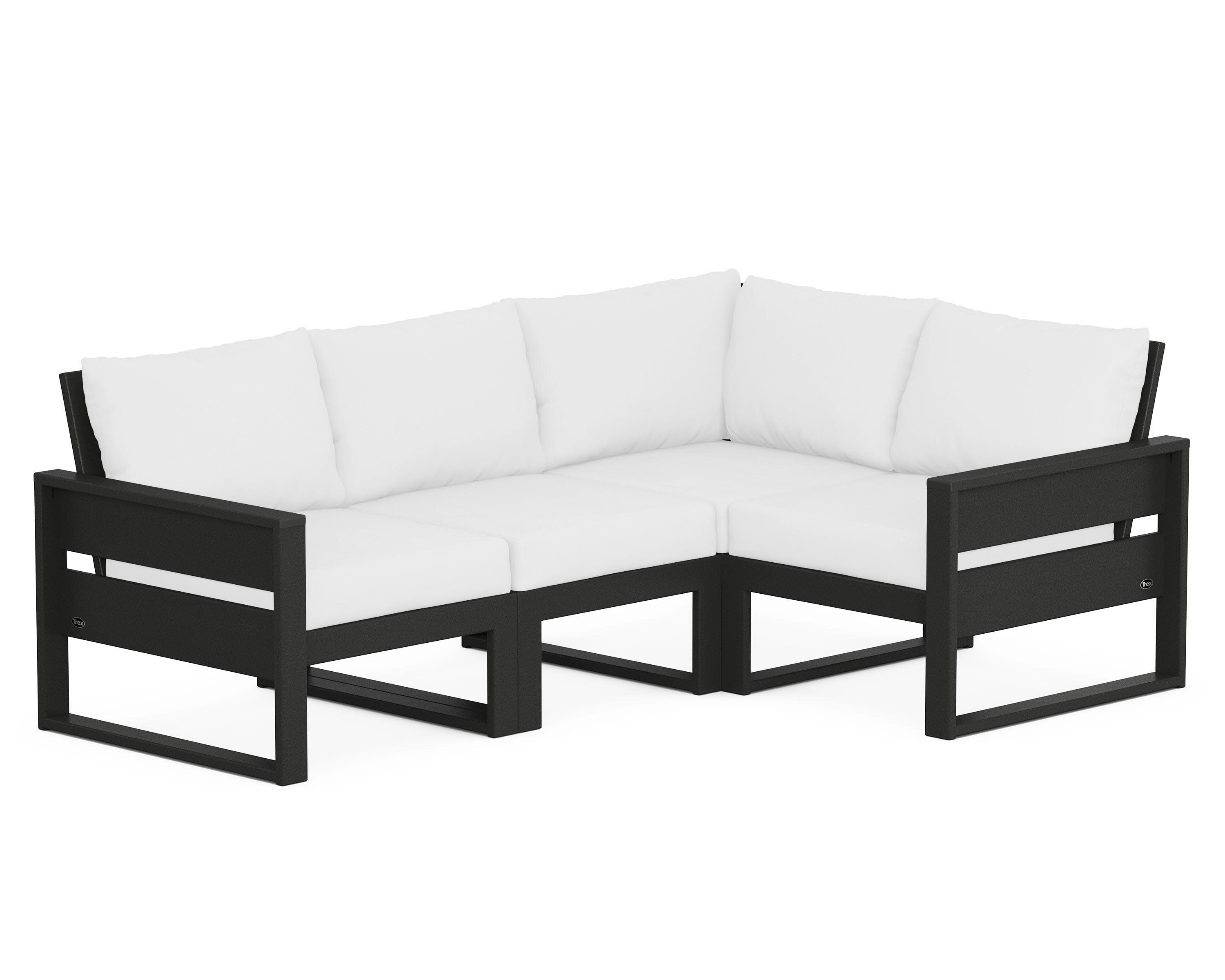 Eastport 4- Piece Sectional in Charcoal Black / Natural