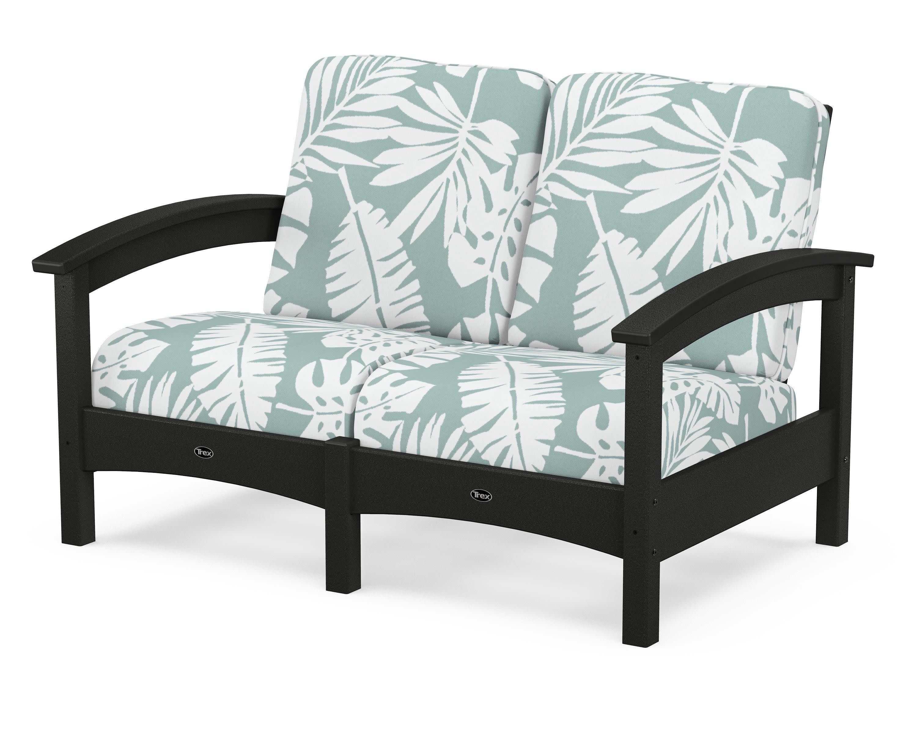 Rockport Club Loveseat in Charcoal Black / Leaf Glacier Spa