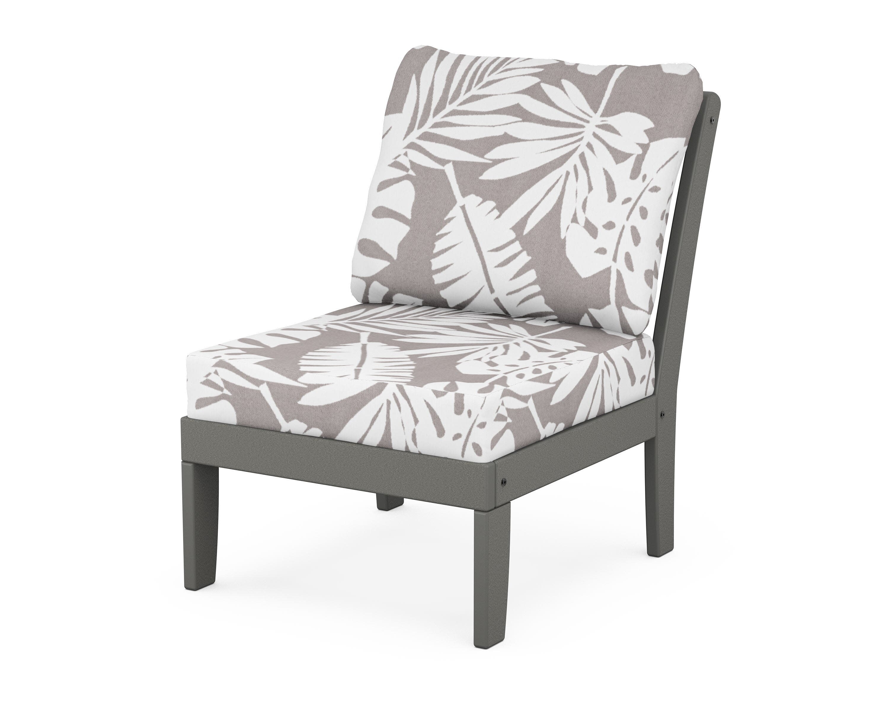 Yacht Club Modular Armless Chair in Stepping Stone / Leaf Grey Mist