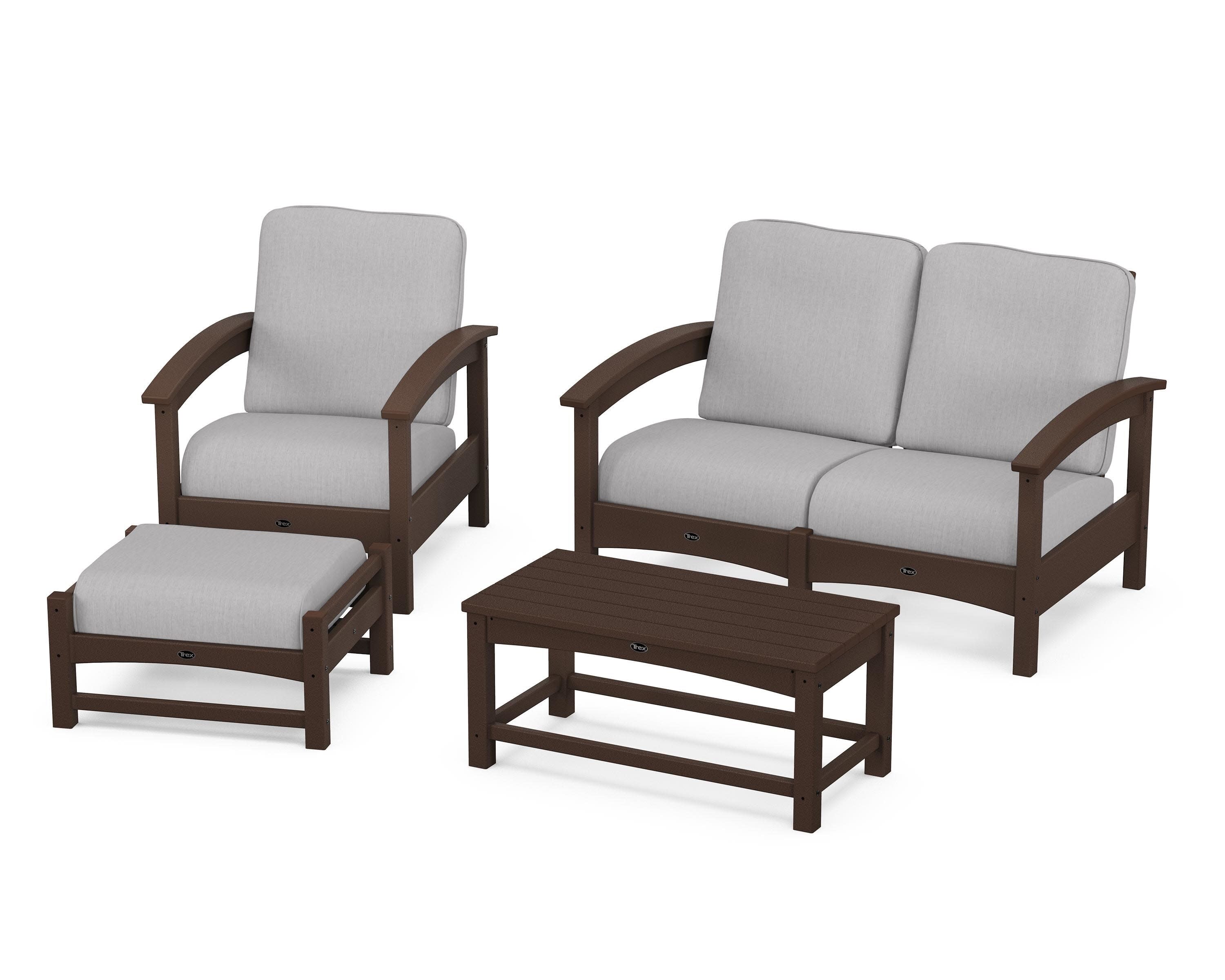 Rockport 4-Piece Deep Seating Conversation Group in Vintage Lantern / Granite