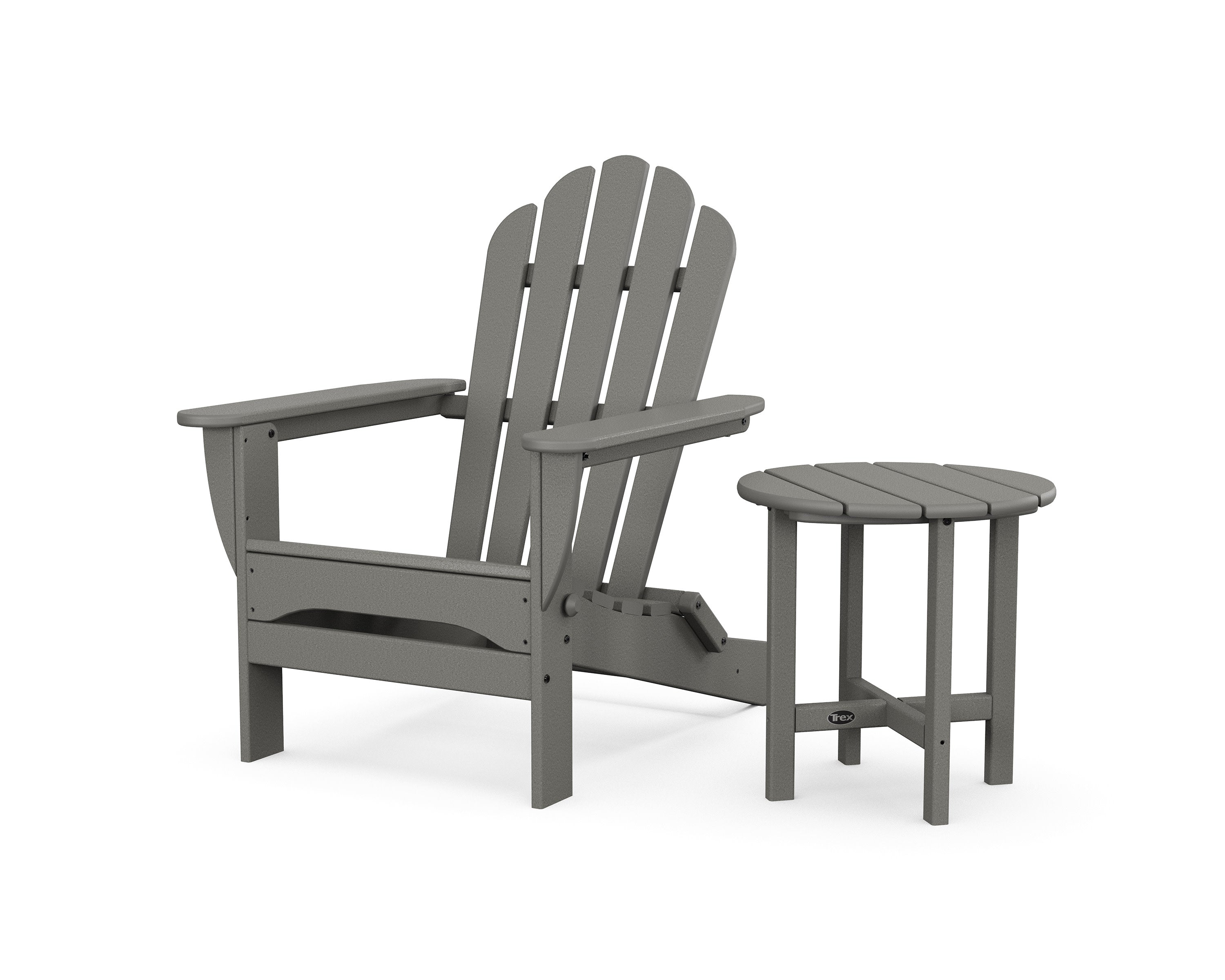 Monterey Bay Folding Adirondack Chair with Side Table in Stepping Stone