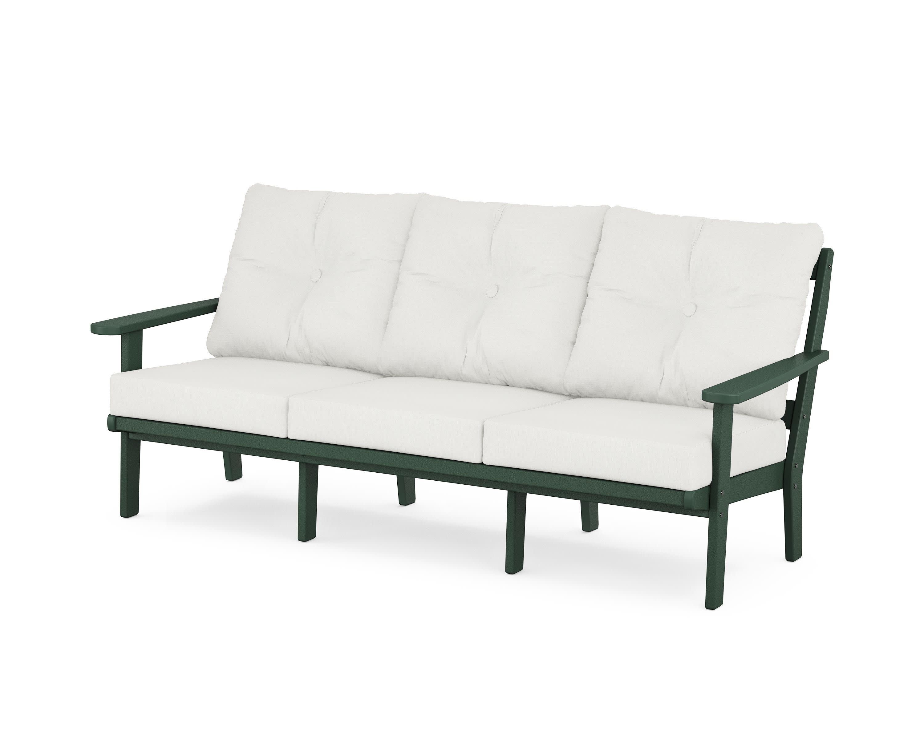 Cape Cod Deep Seating Sofa in Rainforest Canopy / Natural Linen