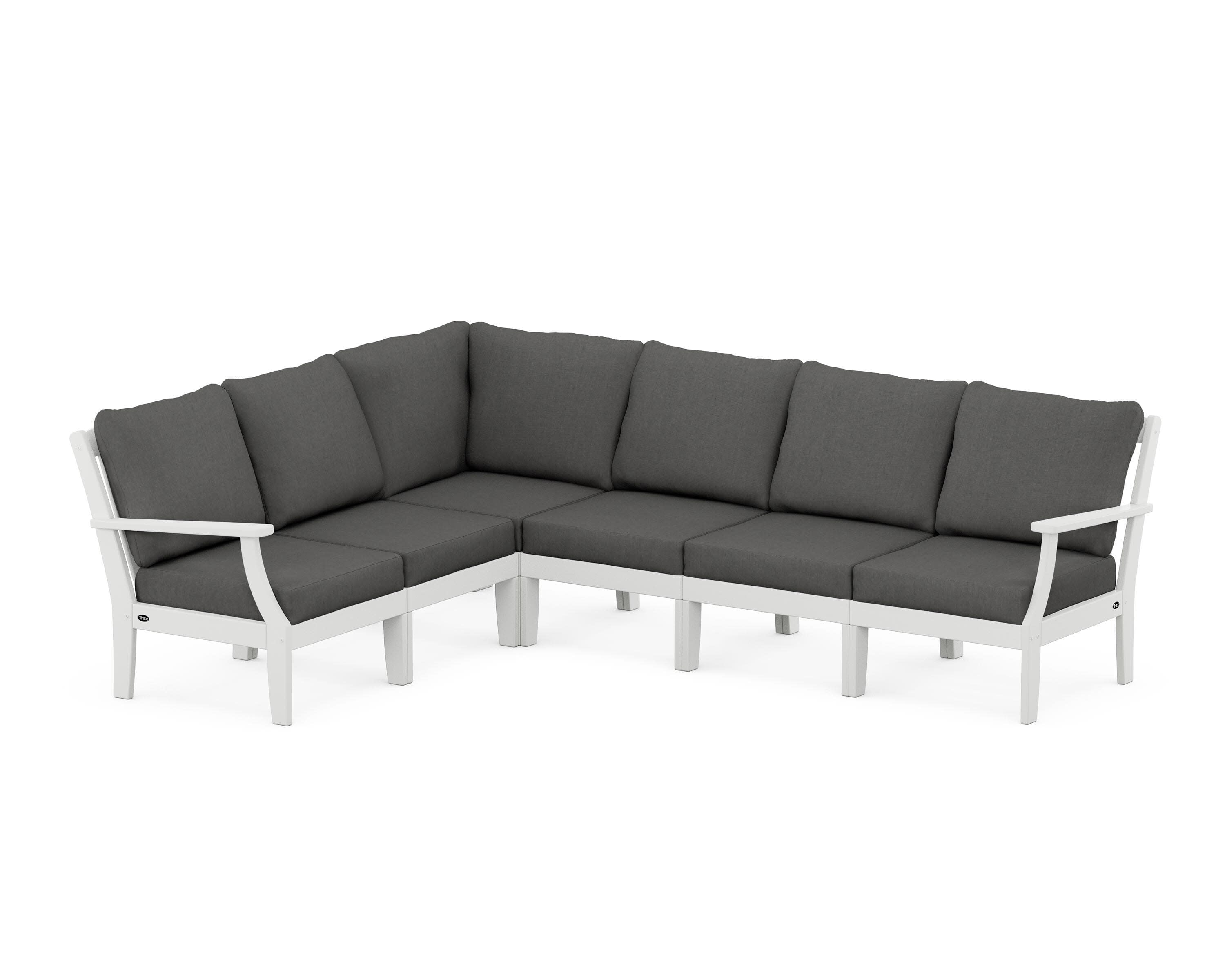 Yacht Club Modular 6-Piece Deep Seating Set in Classic White / Spectrum Carbon
